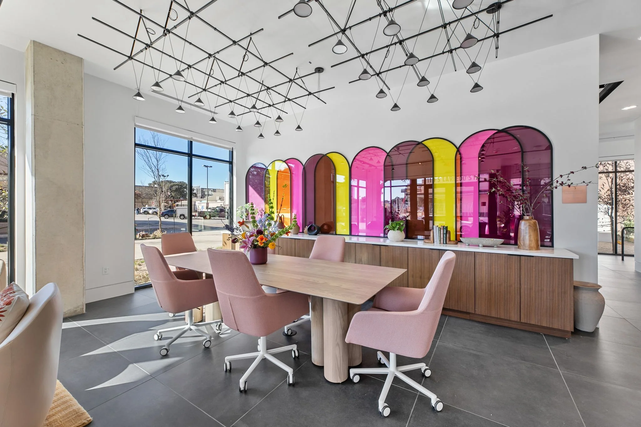 Continental Residences lobby area with seating and architectural details