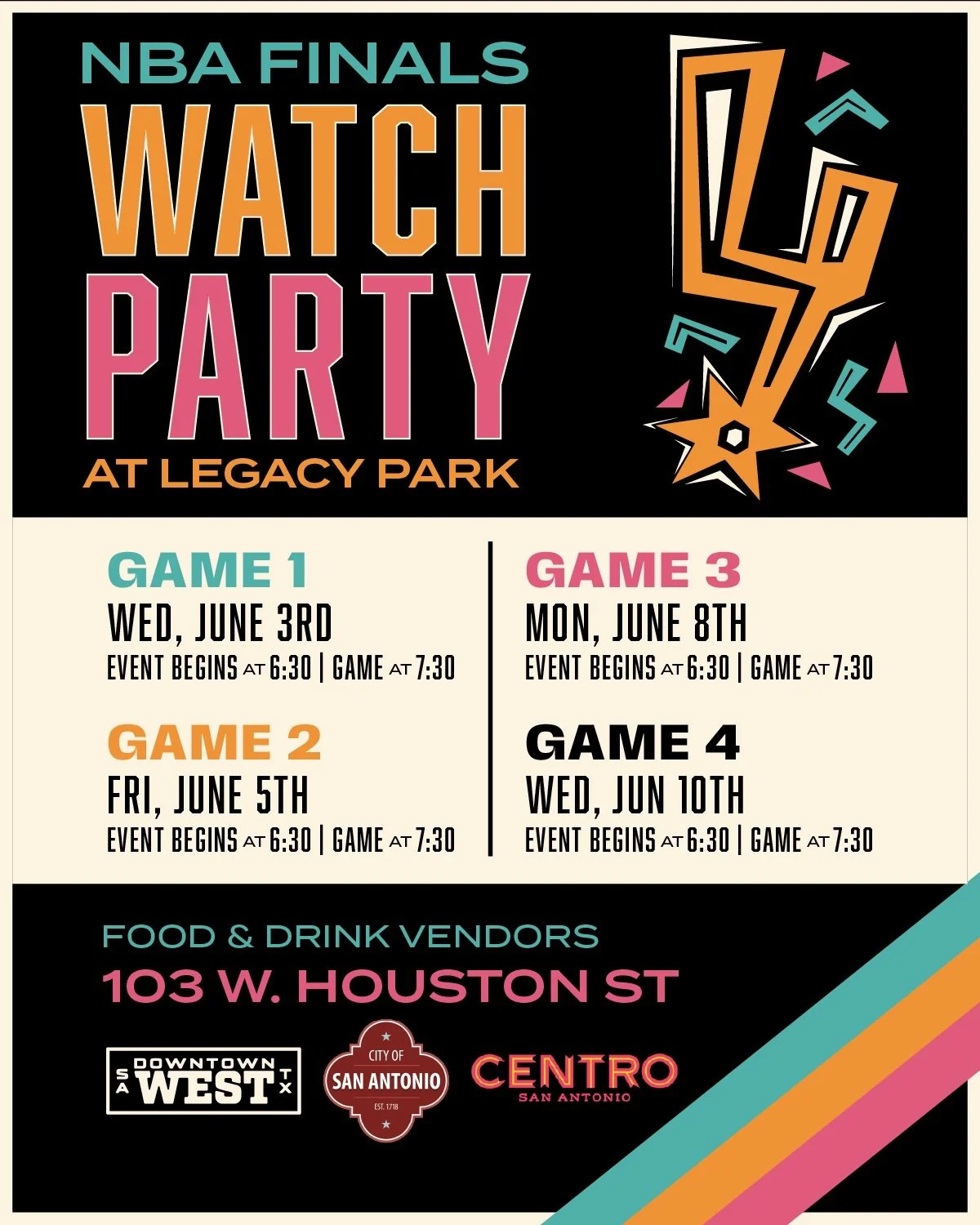 SPURS ARE IN THE FINALS. 🏀🖤

The love at our Spurs watch parties has been incredible, and we&rsquo;re thankful for our wonderful community who&rsquo;s shown up and shown out.

Now it&rsquo;s time for the neighborhood to come together like never bef