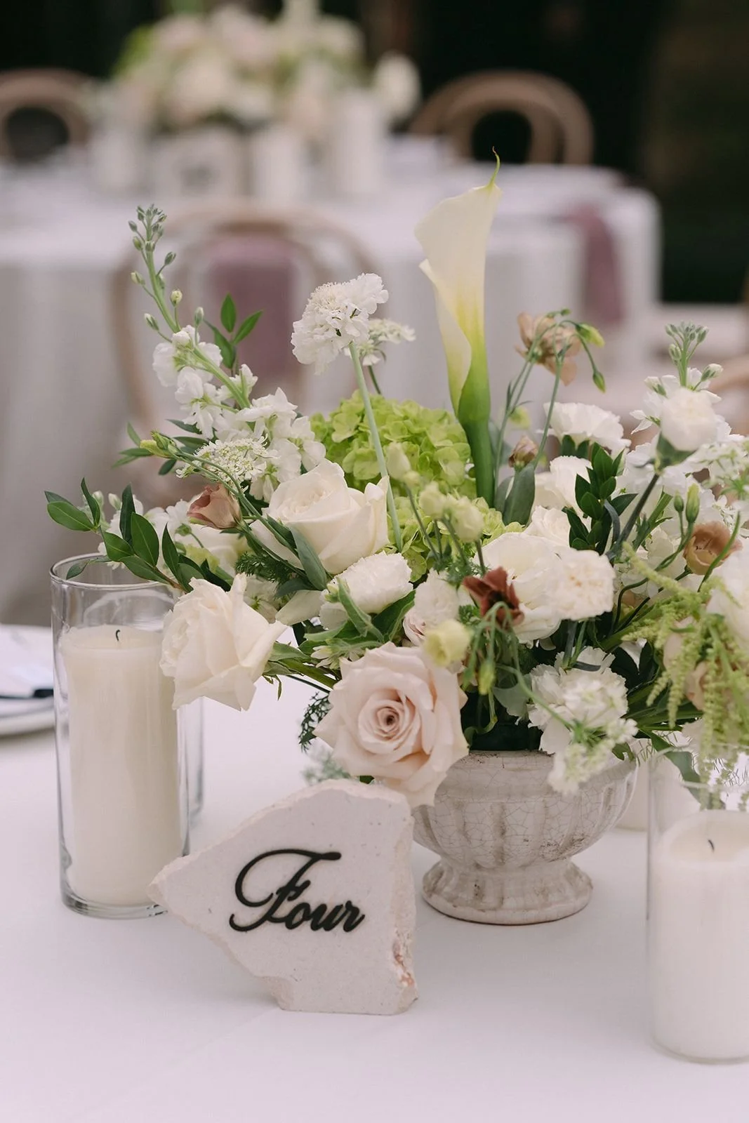 Wedding table details at Monserate Winery reception