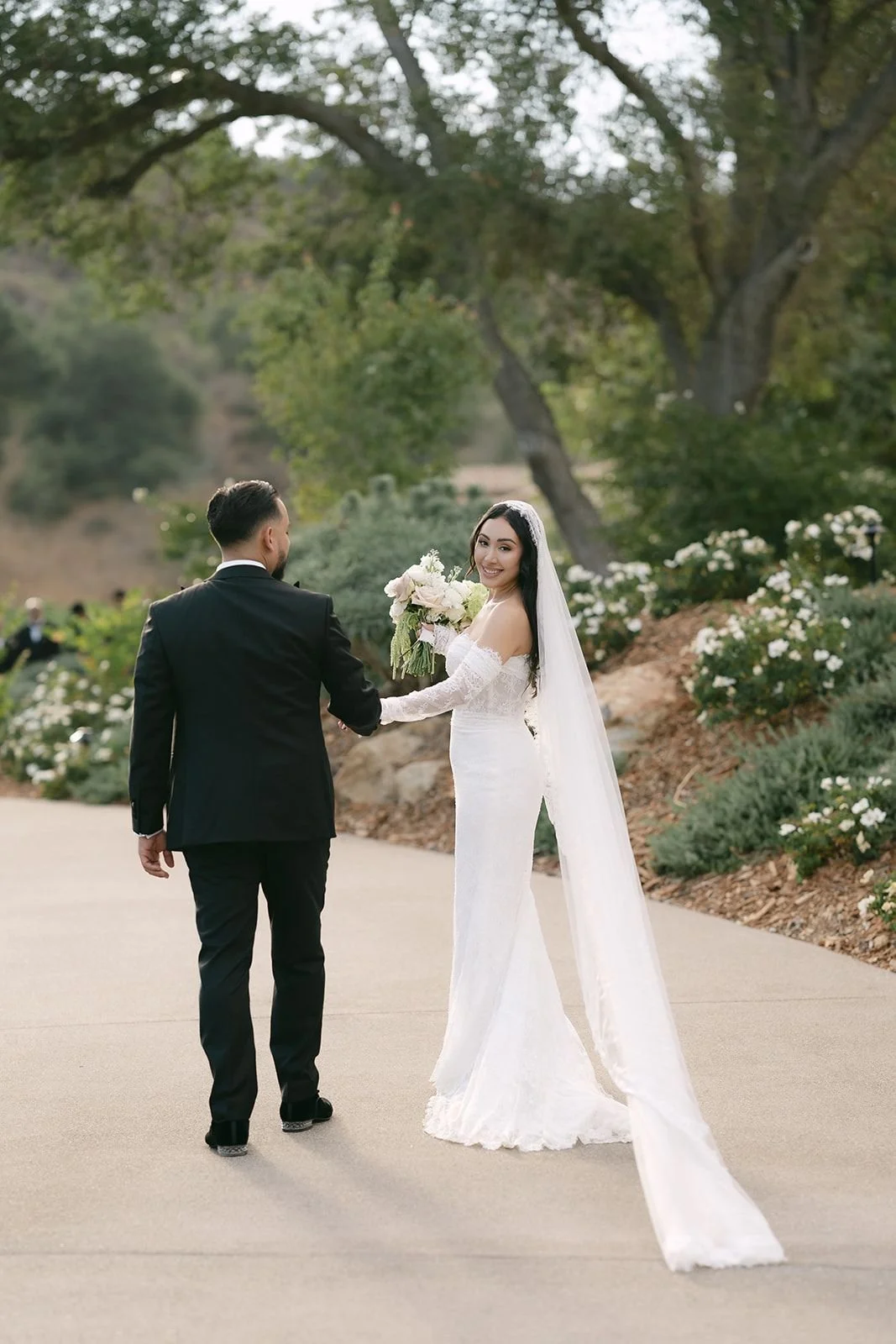 Candid wedding portrait at Monserate Winery in Fallbrook