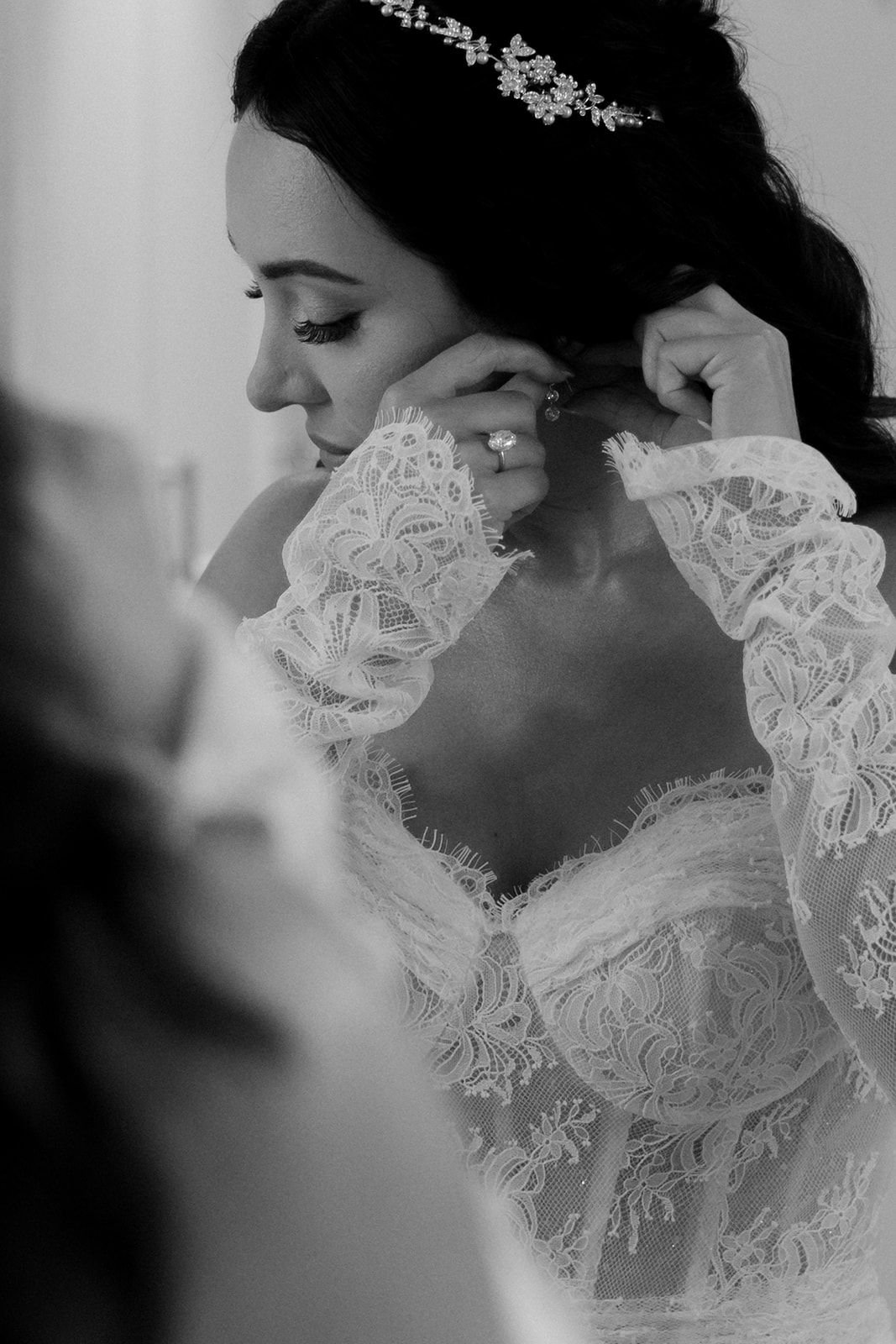 Bride getting ready at Monserate Winery