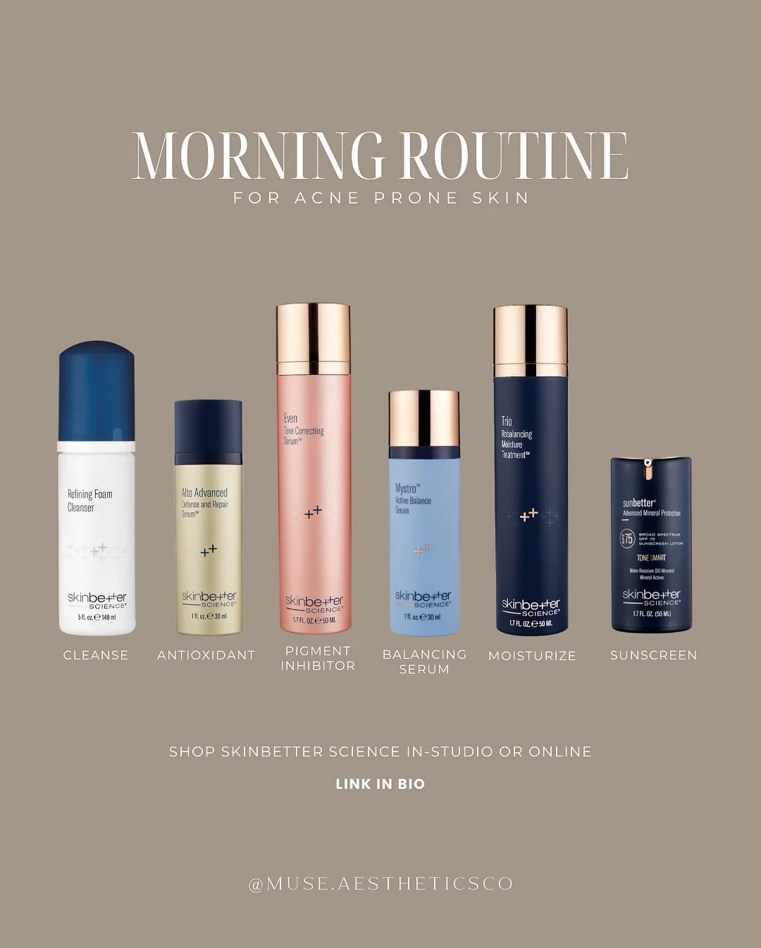 S K I N C A R E  F O R  A C N E - P R O N E  S K I N 🤎

A curated @skinbetter lineup for acne prone skin types that is packed with essential, clinically backed ingredients your skin actually needs. Say hello to bright, clear &amp; glowing skin ✨

Mo