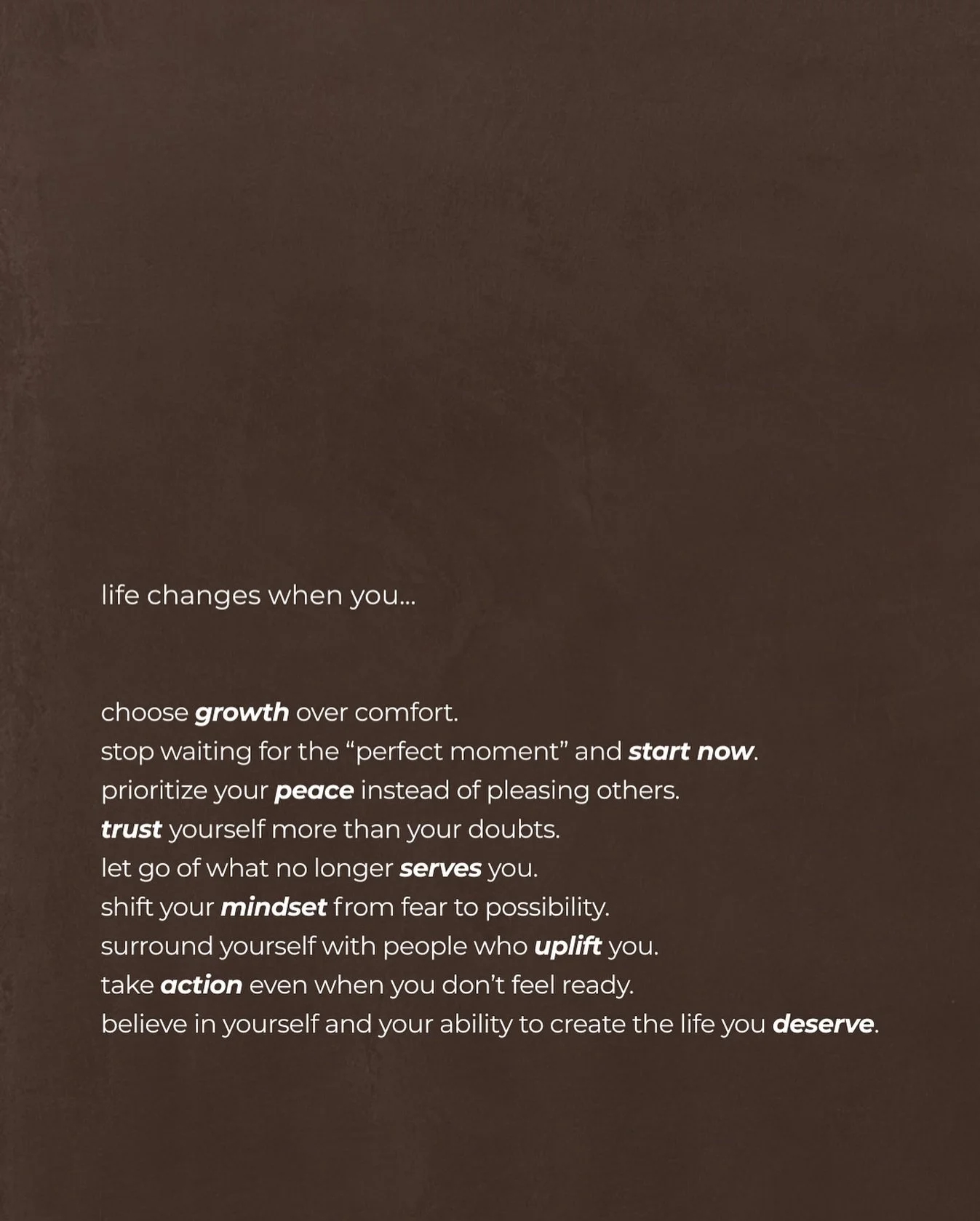 You don&rsquo;t wait for a better life&hellip; you 𝘣𝘶𝘪𝘭𝘥 it 🤎