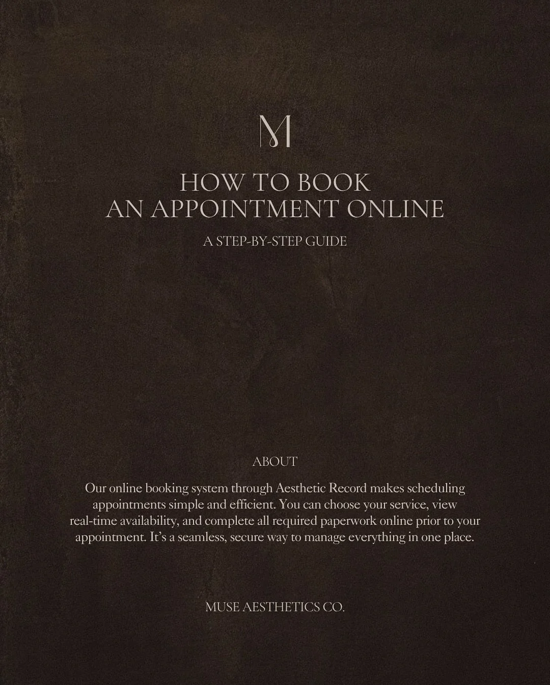 H O W  T O  B O O K 🤎
A step by step guide on how to book your appointments online.
Friendly little reminder: please make sure to confirm and activate your account! This allows you to login and complete necessary paperwork, review your appointment