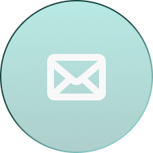 Email icon with a white envelope on a teal circular background