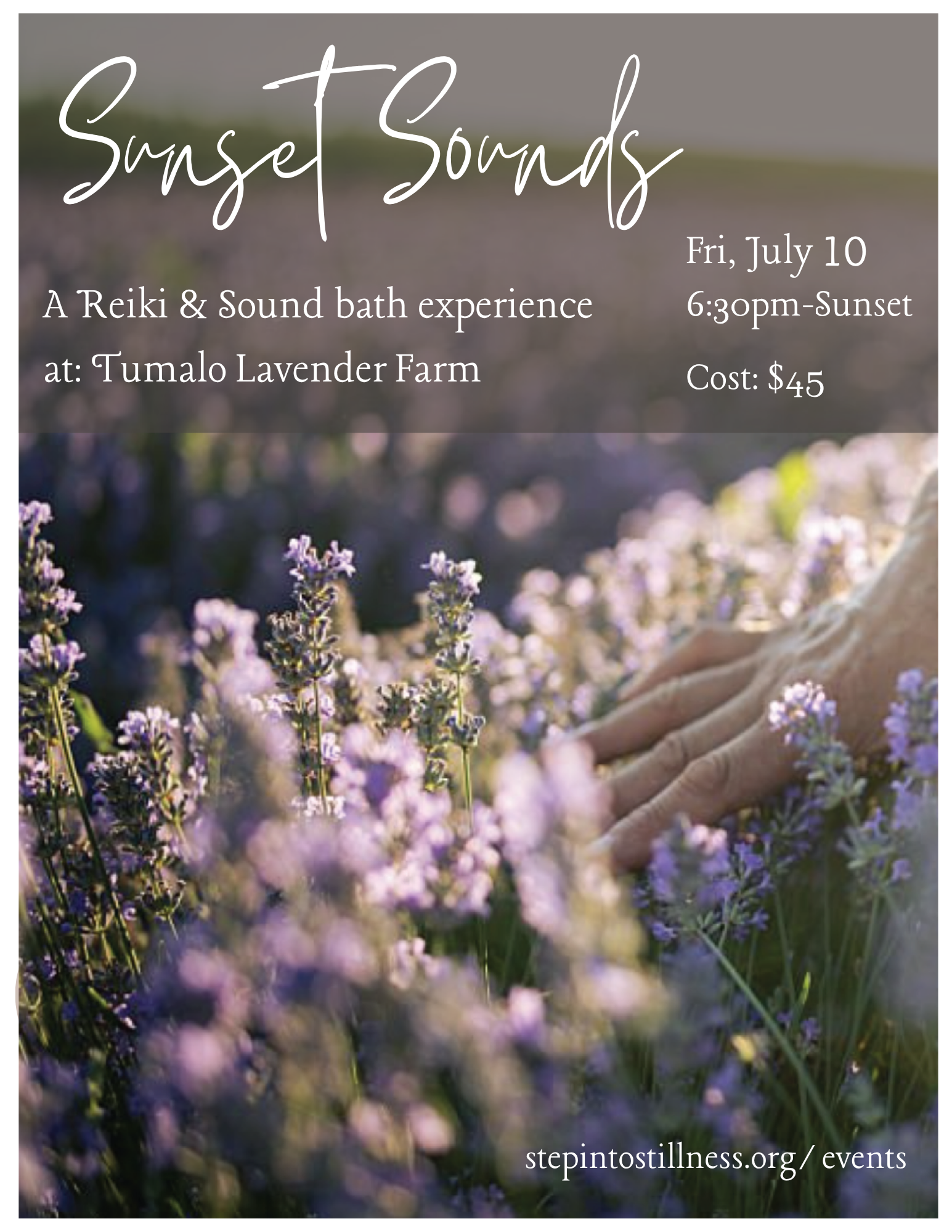 SUNSET SOUNDS: Movement Meditation amongst the Lavender: Reiki & Sound Bath