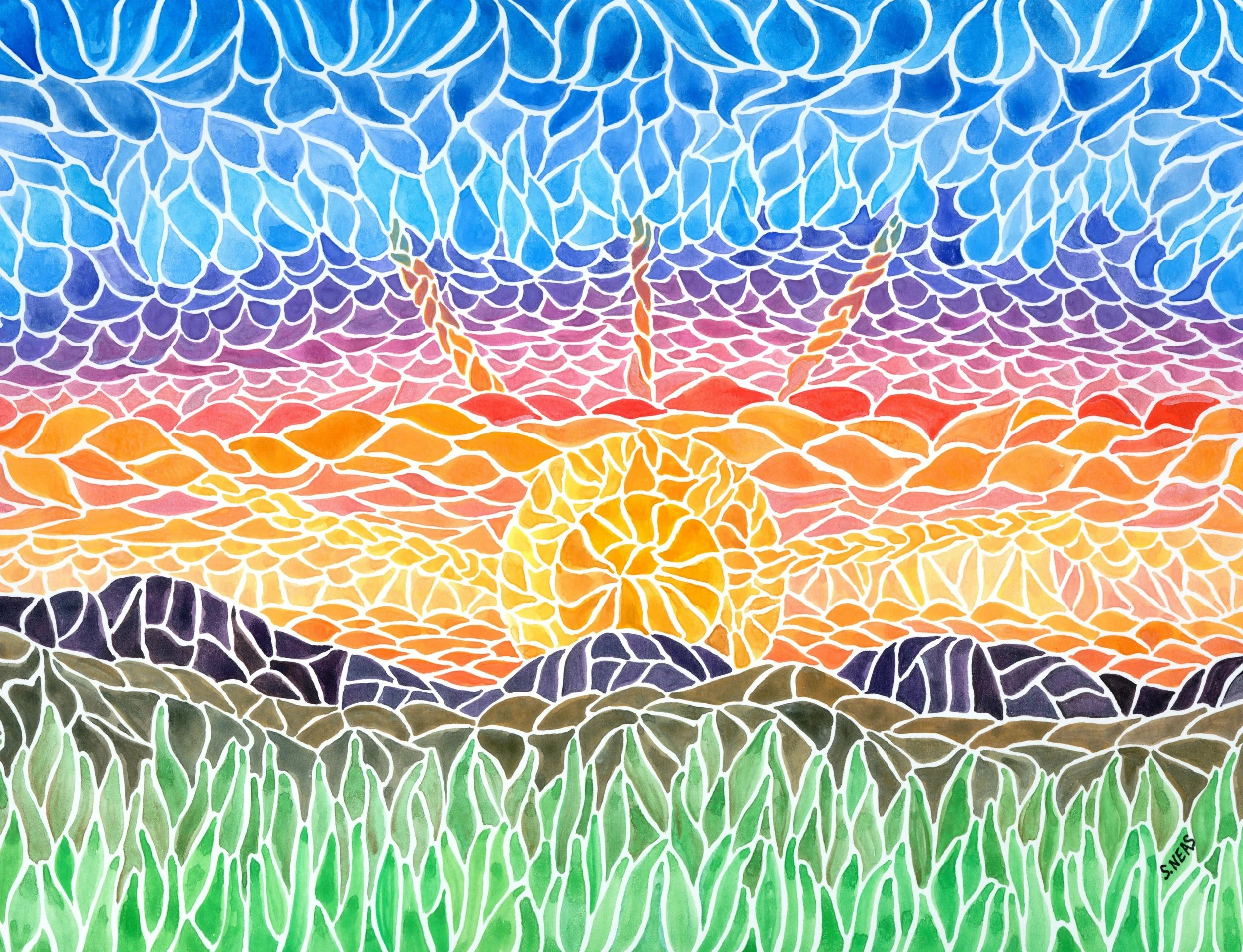 Sunrise, Sunset ~ Watercolor 14” x 11”