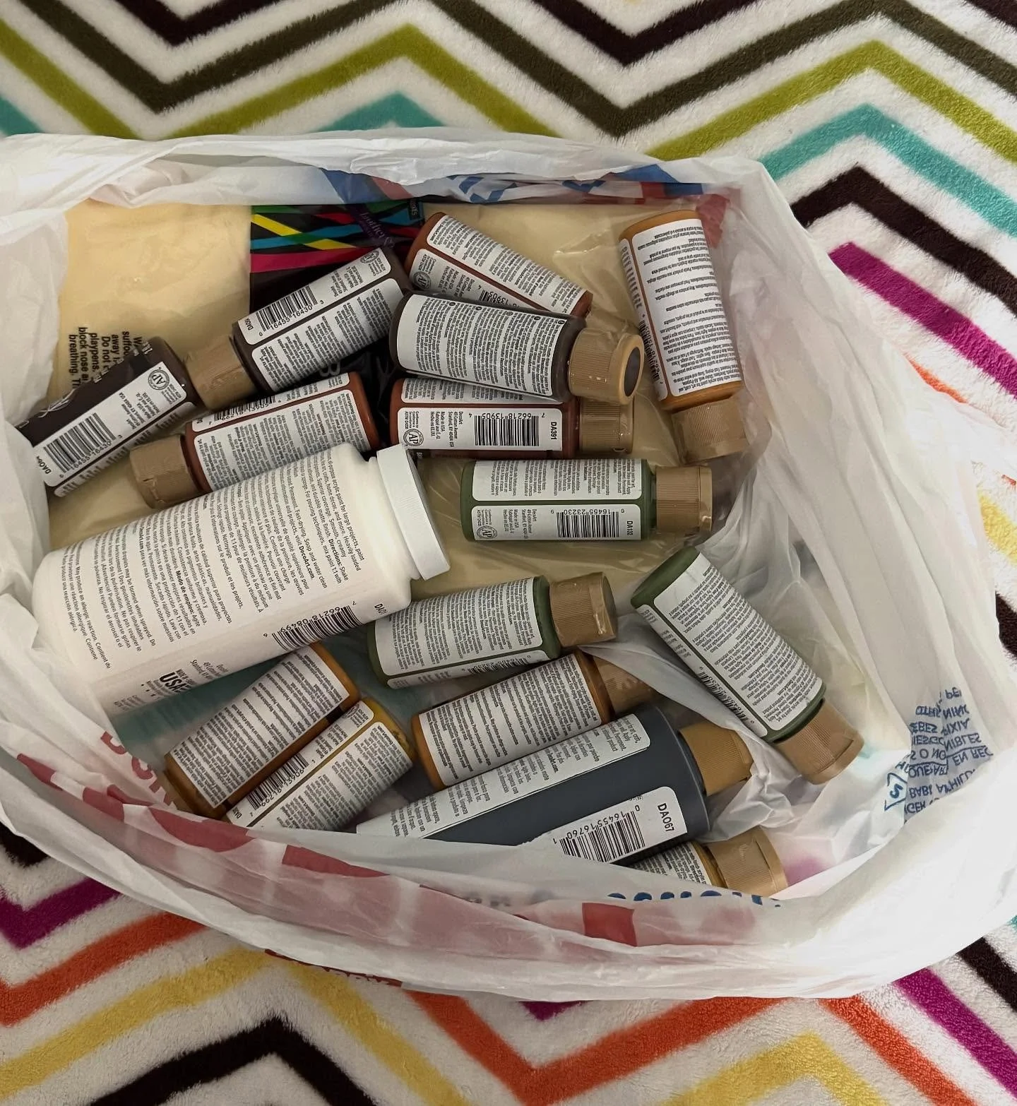 Paints galore for Saturday&rsquo;s painting party class.  All stocked up.