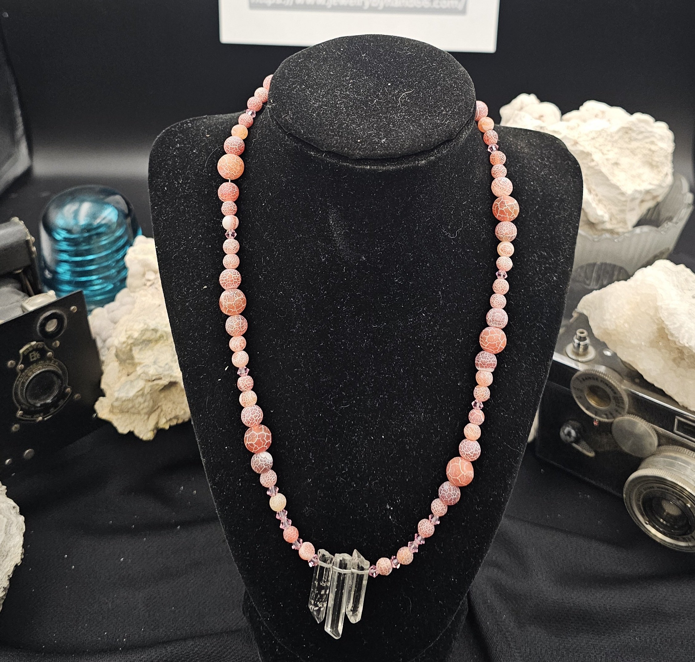 Red Dragon Vein Agate and quartz