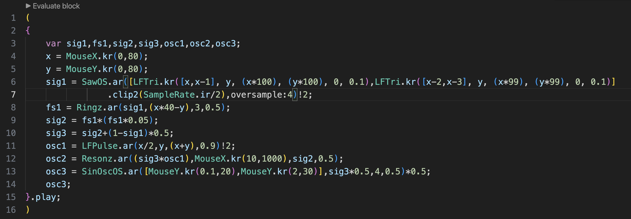 SuperCollider Code