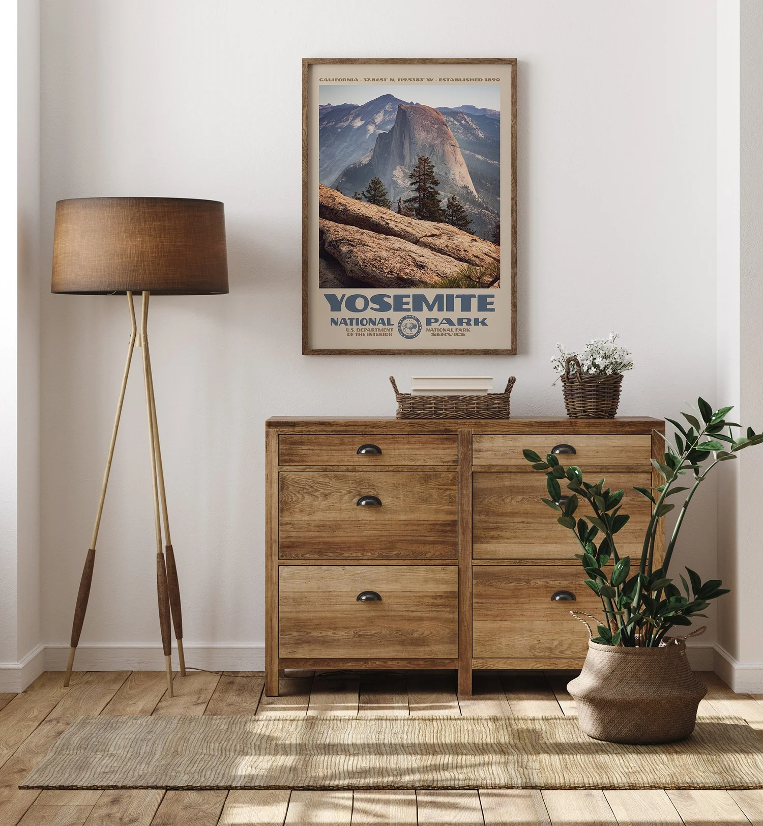 Vintage Yosemite National Park Poster - Retro Half Dome Wall Art