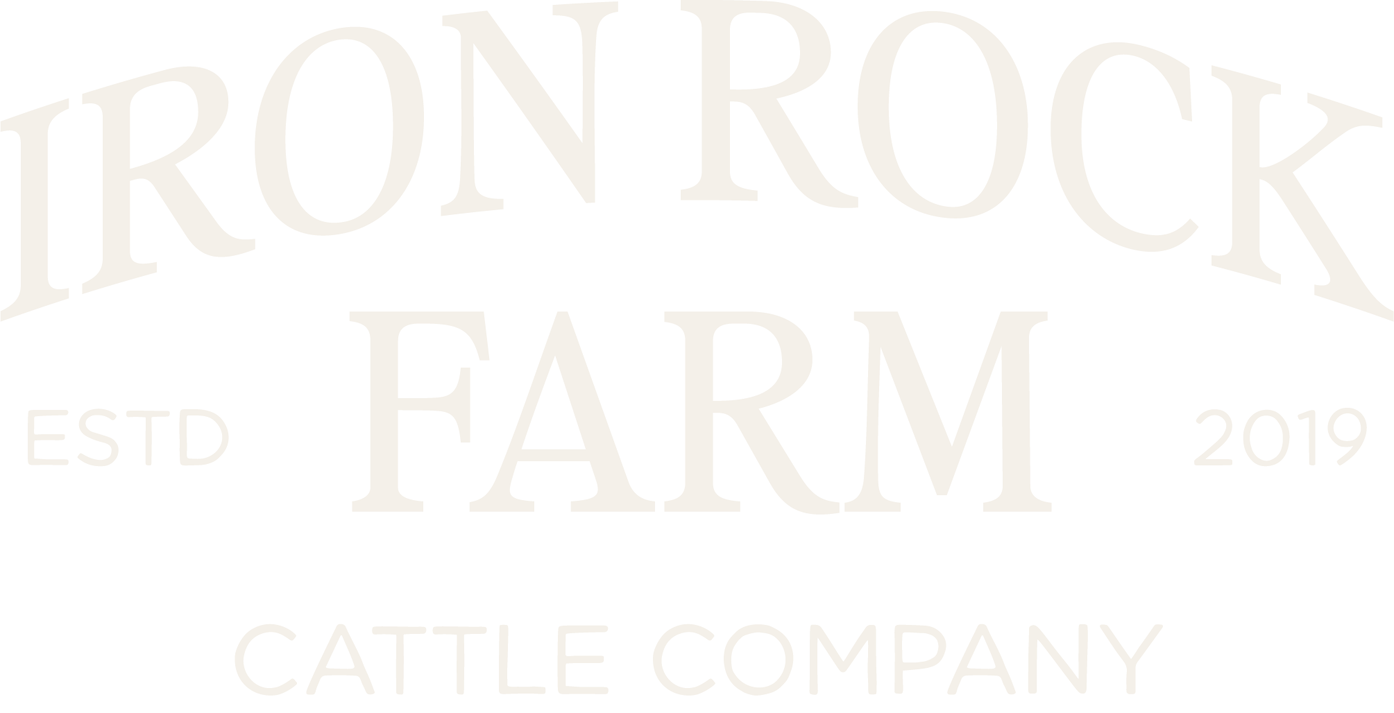 Iron Rock Farm cattle company logo featuring the text “Established 2019.”