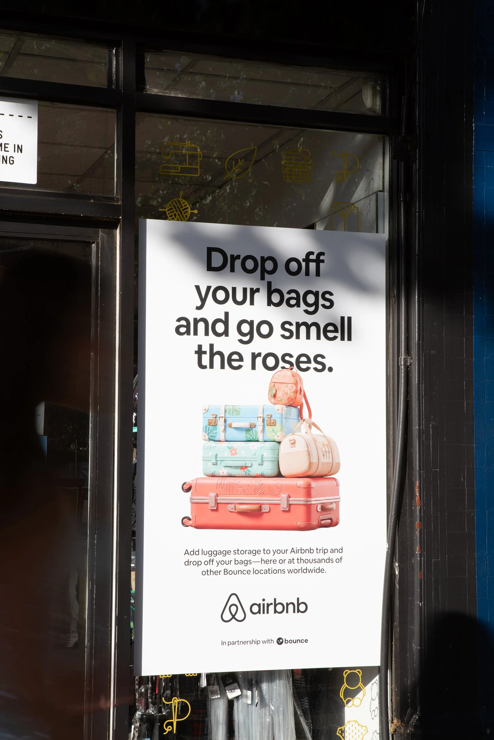 Drop off your bags and go smell the roses.