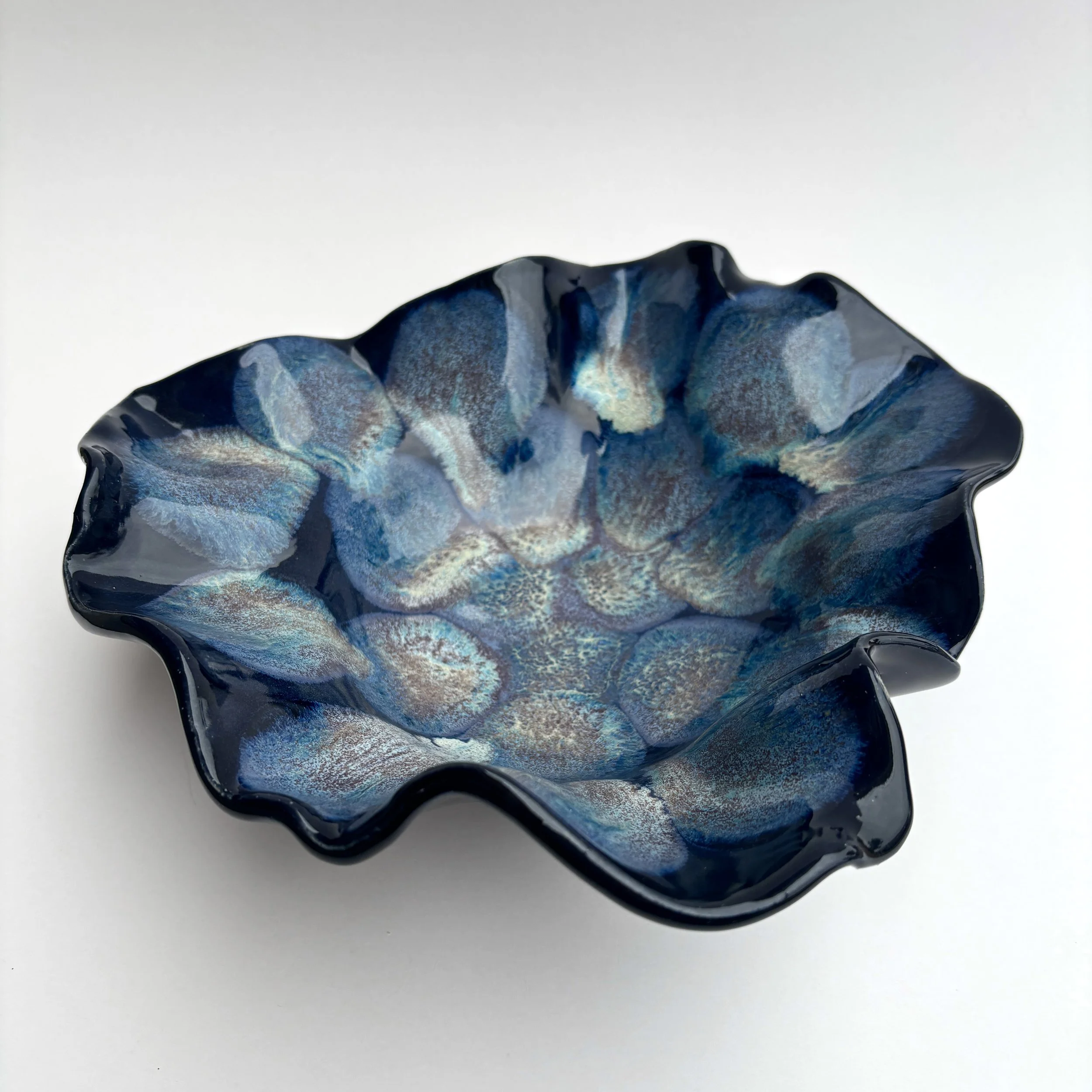 Black Blue Med Flower Bowl