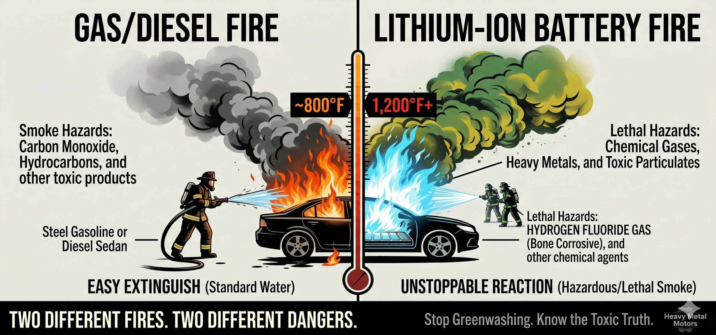 The Toxic Truth: Why EV Fires Are a Whole New Level of Dangerous (And Why We’re Sticking to Cold Hard Steel)