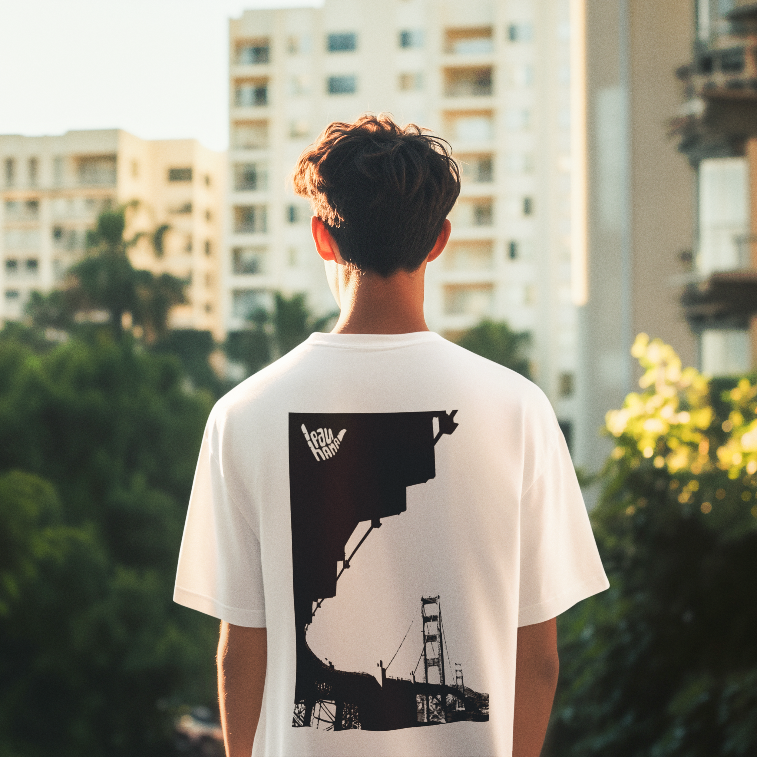 back-view-t-shirt-mockup-featuring-a-man-created-by-ai-looking-at-buildings-m52585.png