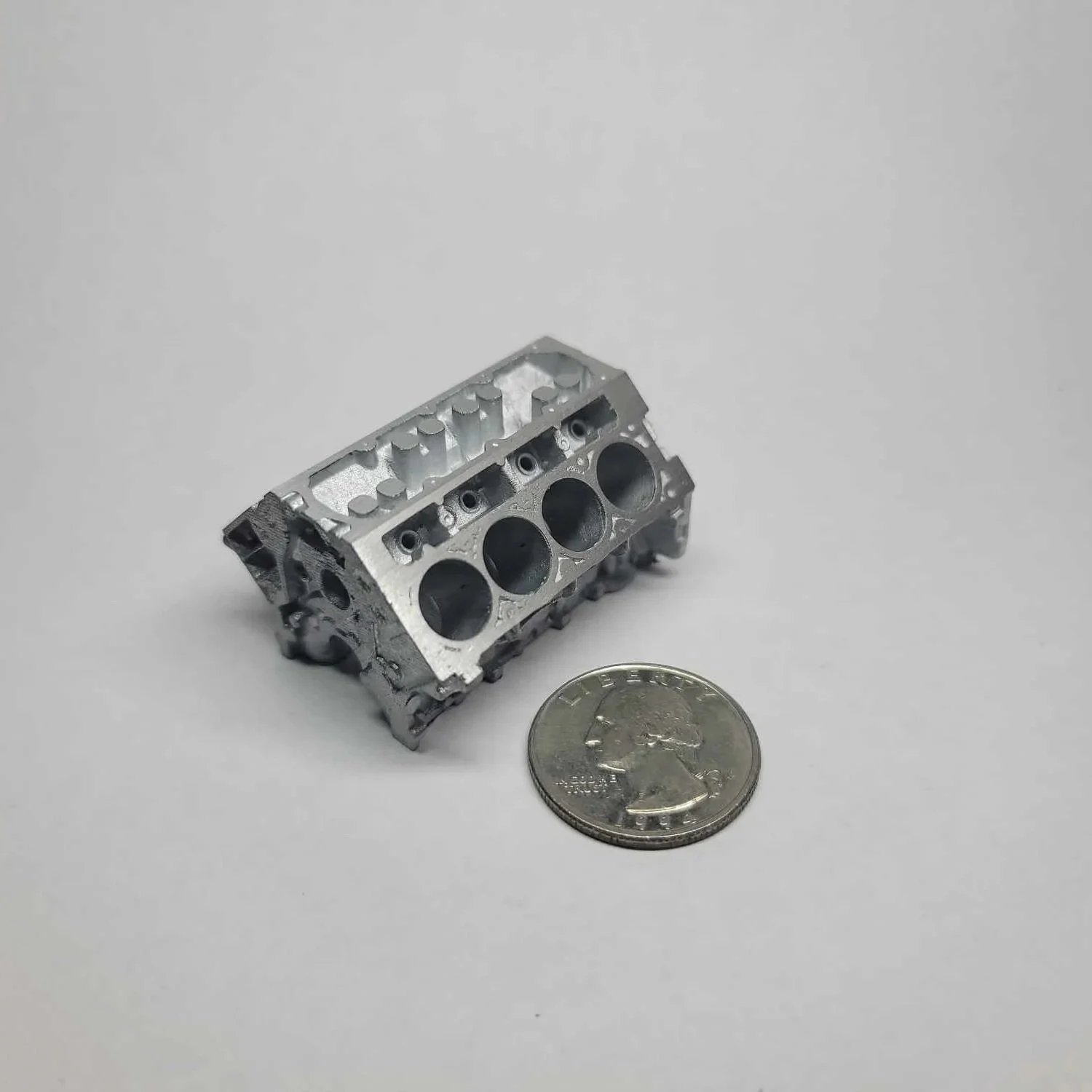 mini engine block cast from aluminum