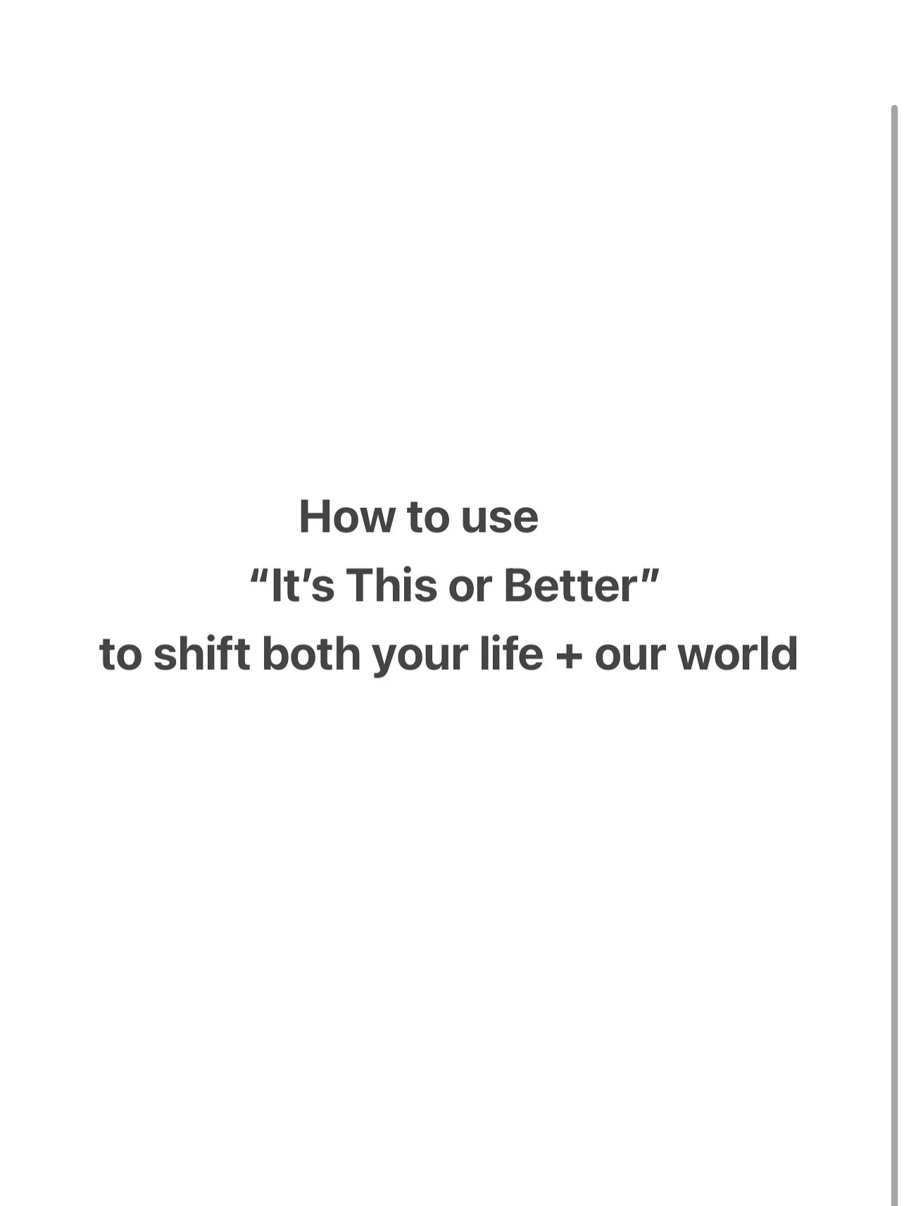 It&rsquo;s this or better is a way to meet the present moment without running from it, and still believe in what&rsquo;s possible next

🤍 

#consciousliving #selftrustjourney #collectivehealing #soulmedicine #bettertogether #livewithpurpose #trustth