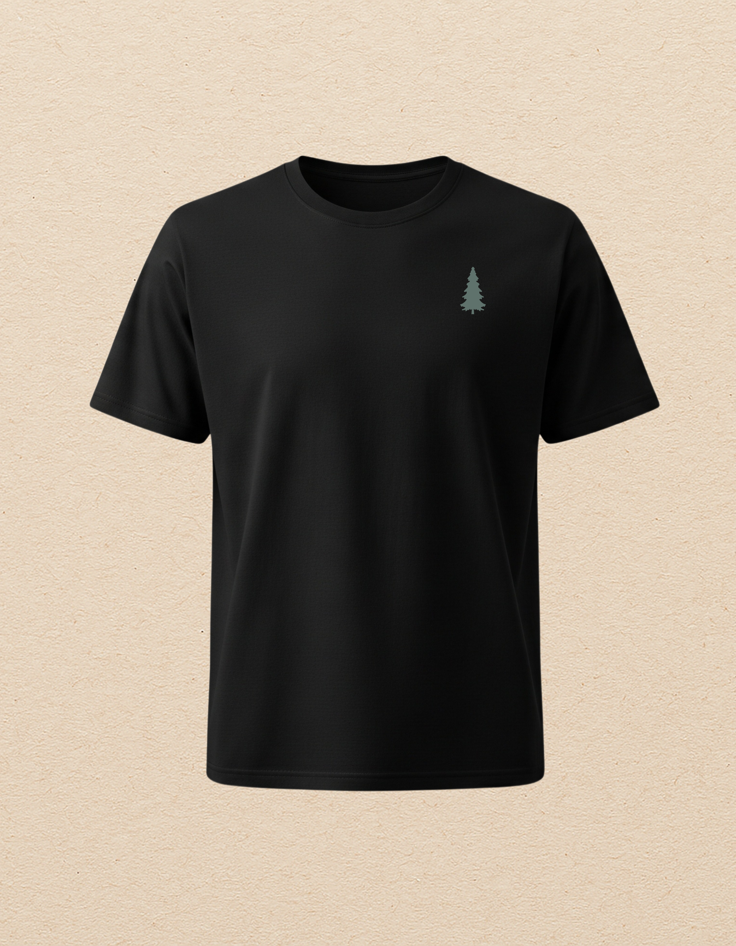 Standard Cedar Refuge t-shirt front corner tree, mission-driven nonprofit apparel