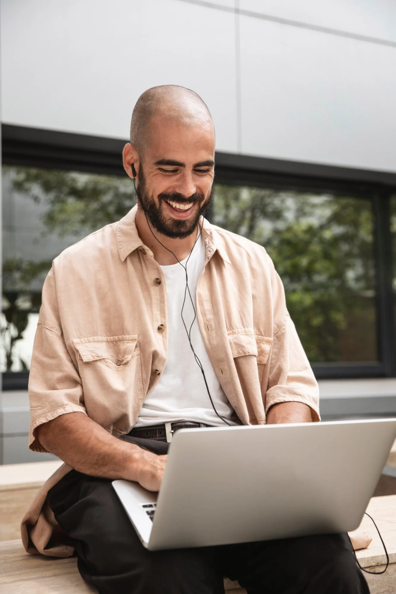 adult man seeking telehealth counseling