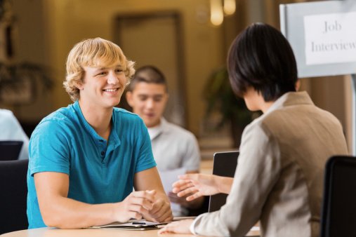 Woodhaven Recovery residents discussing career options and exploring future paths.