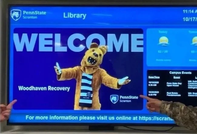 Woodhaven Recovery students visit Penn State Scranton during a college exploration trip, learning about campus life and future academic opportunities.