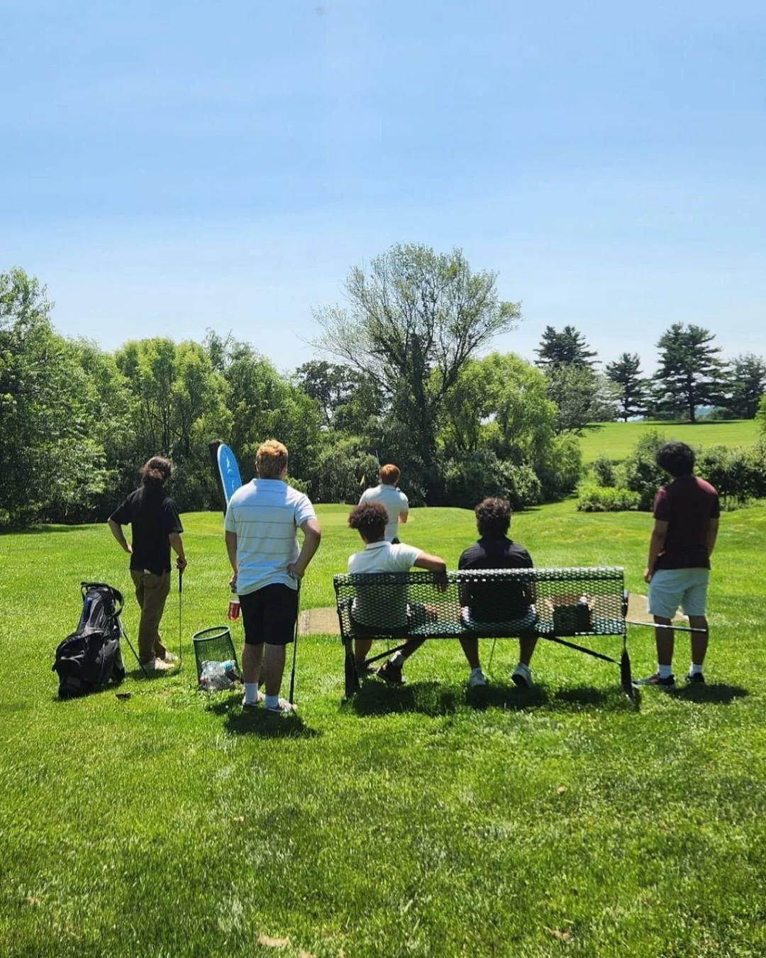 Woodhaven Recovery residents spend time with staff at a local golf course, enjoying sober recreation, connection, and time outdoors.