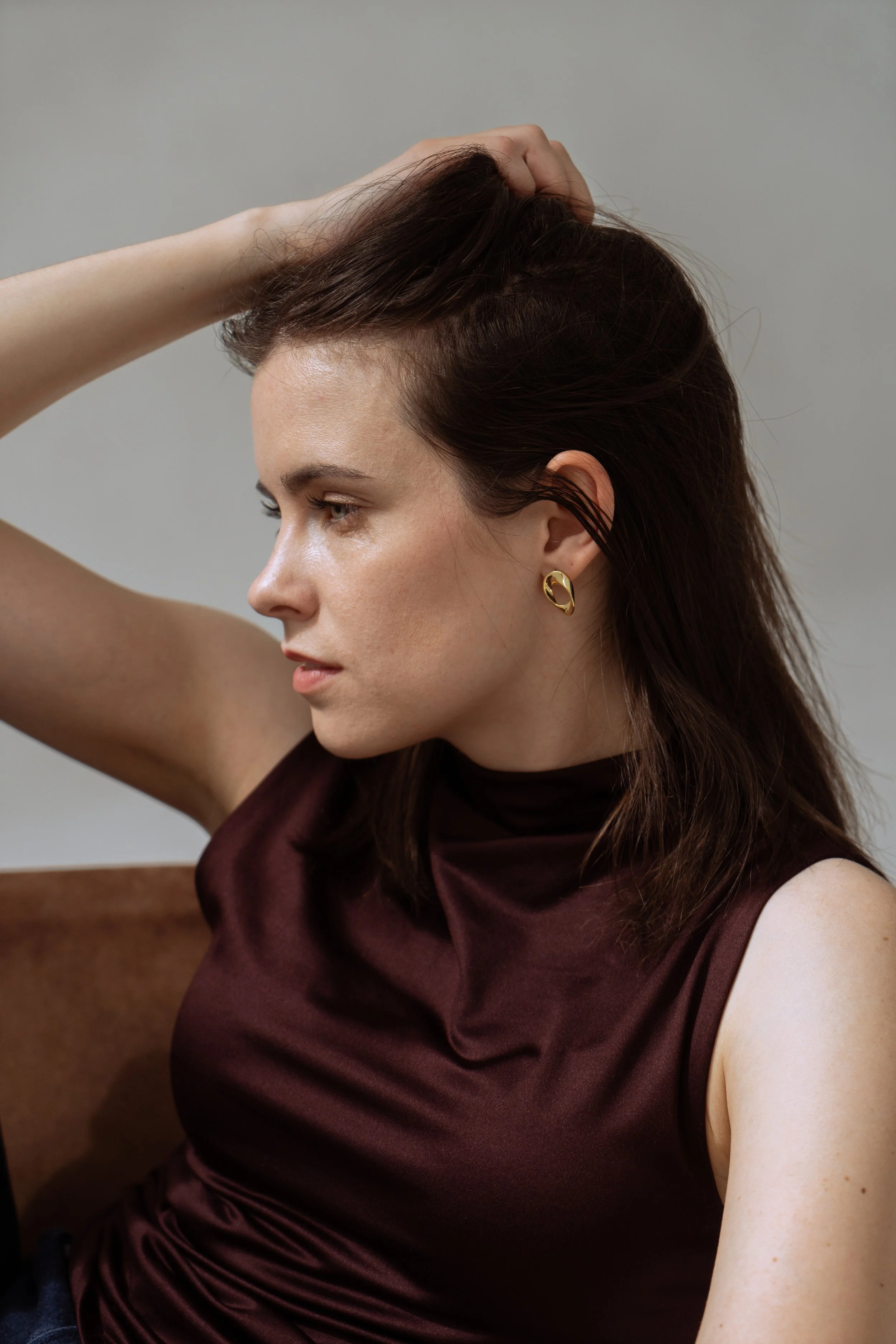Fotostudio Shooting Protzt einer Frau mit Tageslicht 