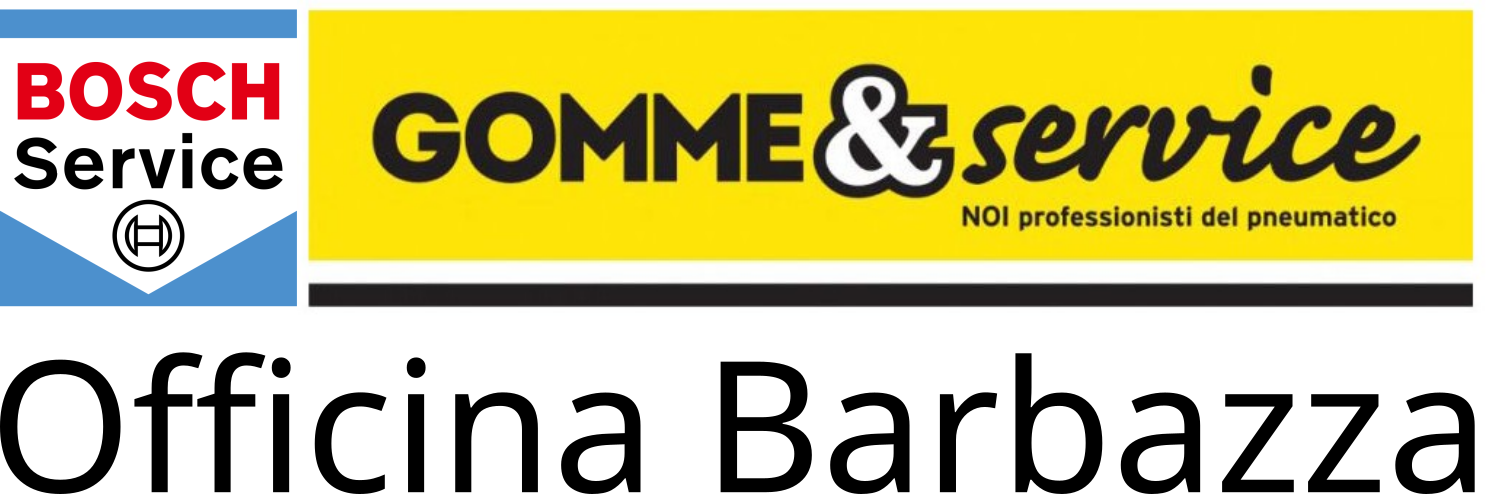 Logo di Bosch Service e Gomme & Service con testo in italiano che indica una officina di barbazza, sponsor della Pallacanestro Ponzano.