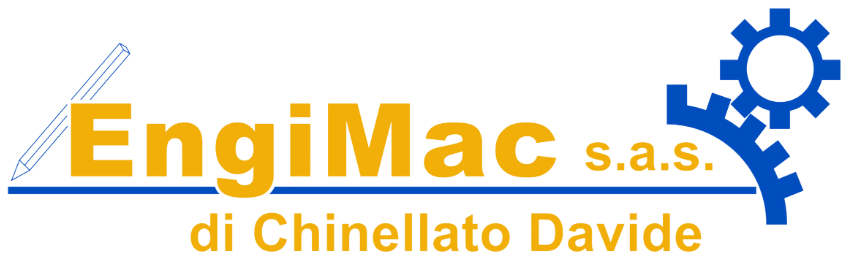 Logo di EngiMac s.a.s. di Chinellato Davide, sponsor della Pallacanestro Ponzano.