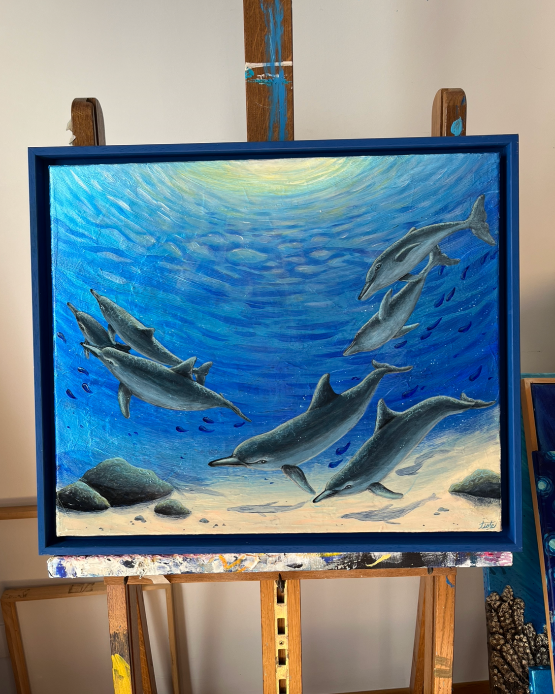 Entre deux vagues - 54x46cm + cadre - 750e