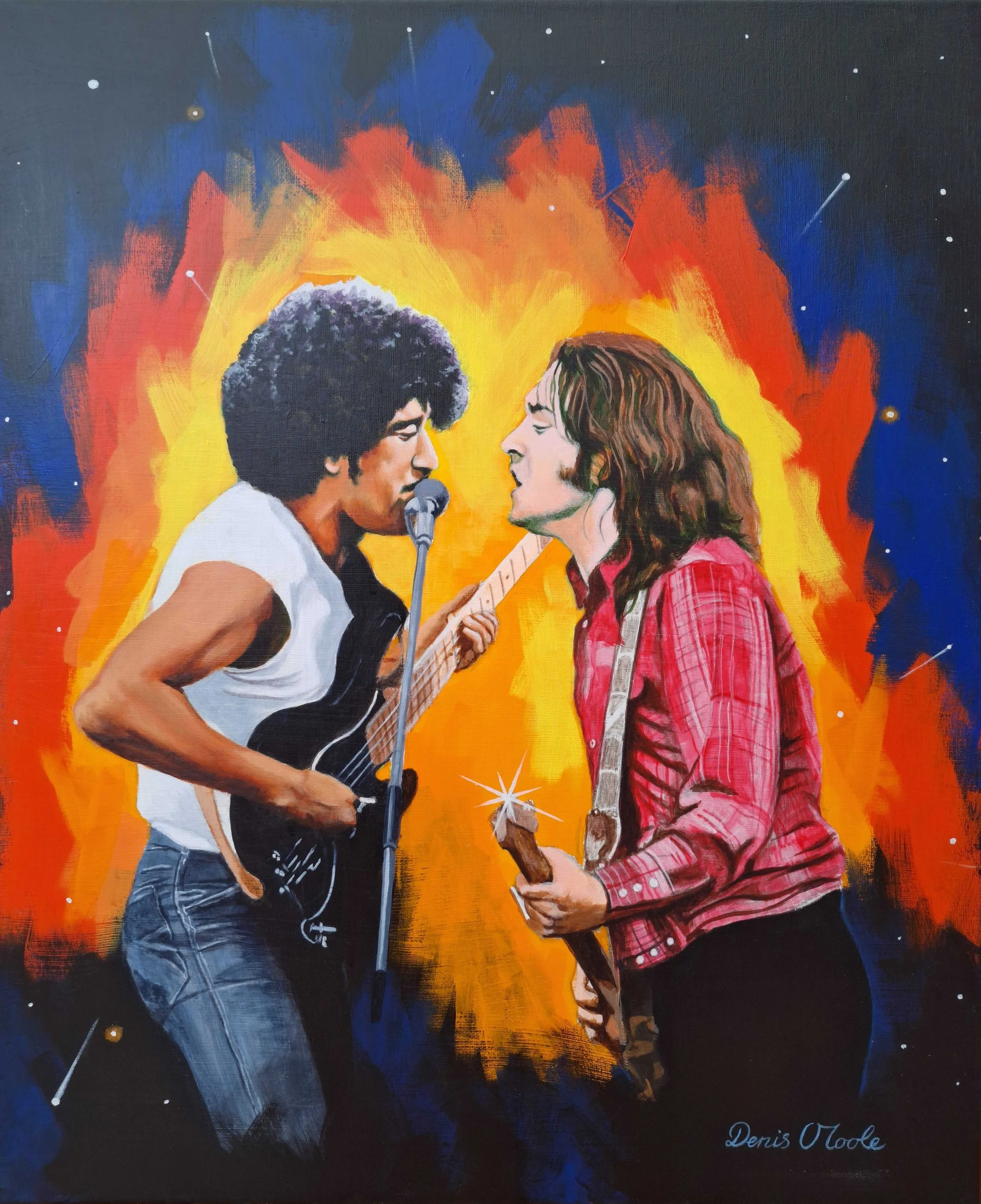 Phil Lynott and Rory Gallagher 20x24 canvas