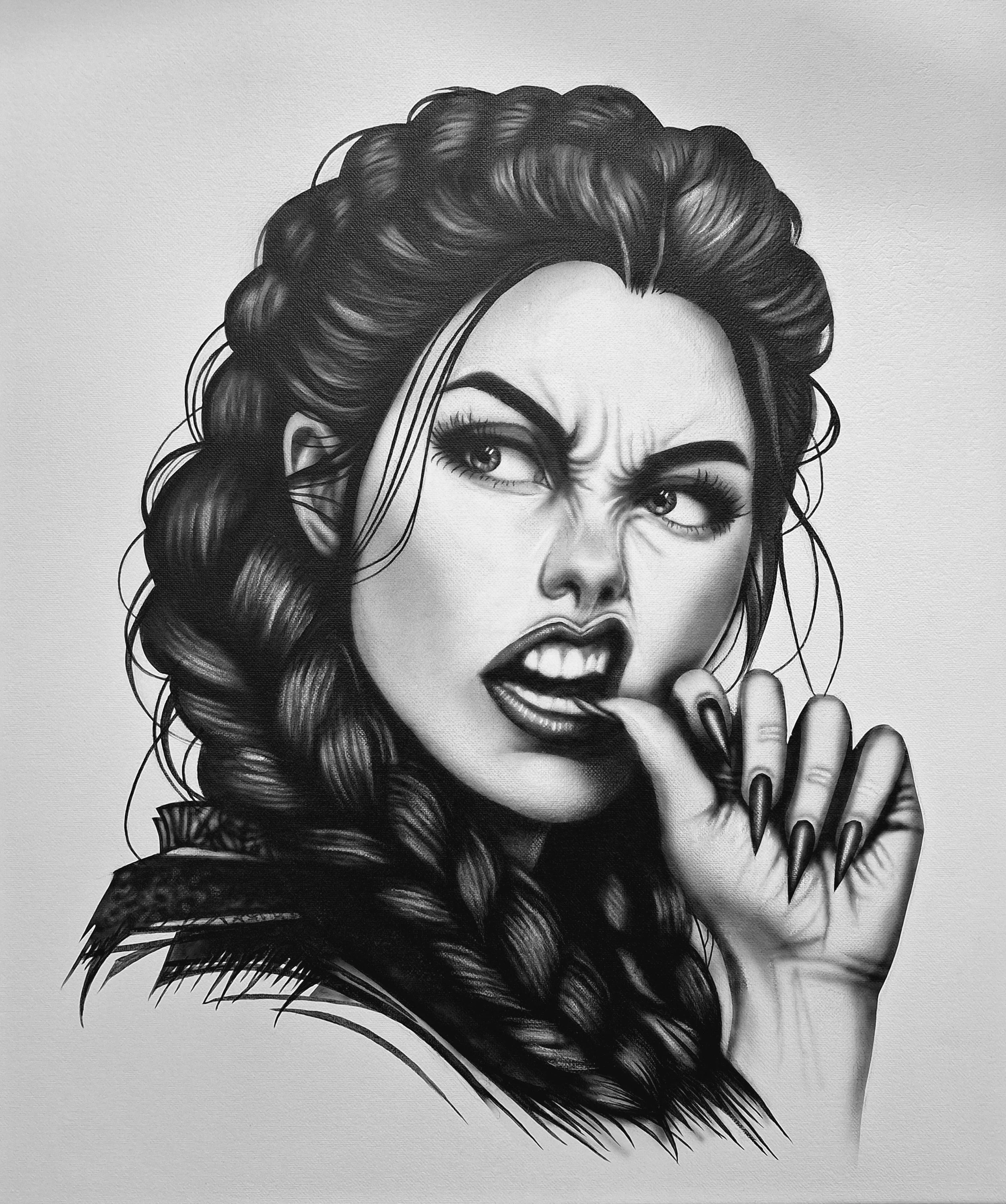 Girl with attitude 20x24 canvas
