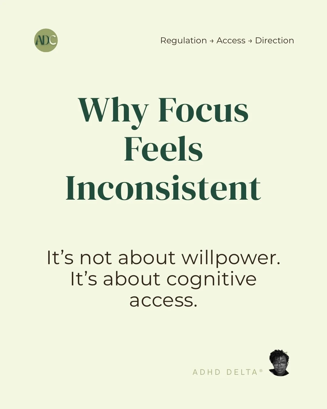 Focus isn&rsquo;t inconsistent because you lack discipline.

It fluctuates because cognitive access fluctuates.

When emotional load rises, attention narrows.

When clarity increases, access expands.

Regulation restores access.

Structure stabilises