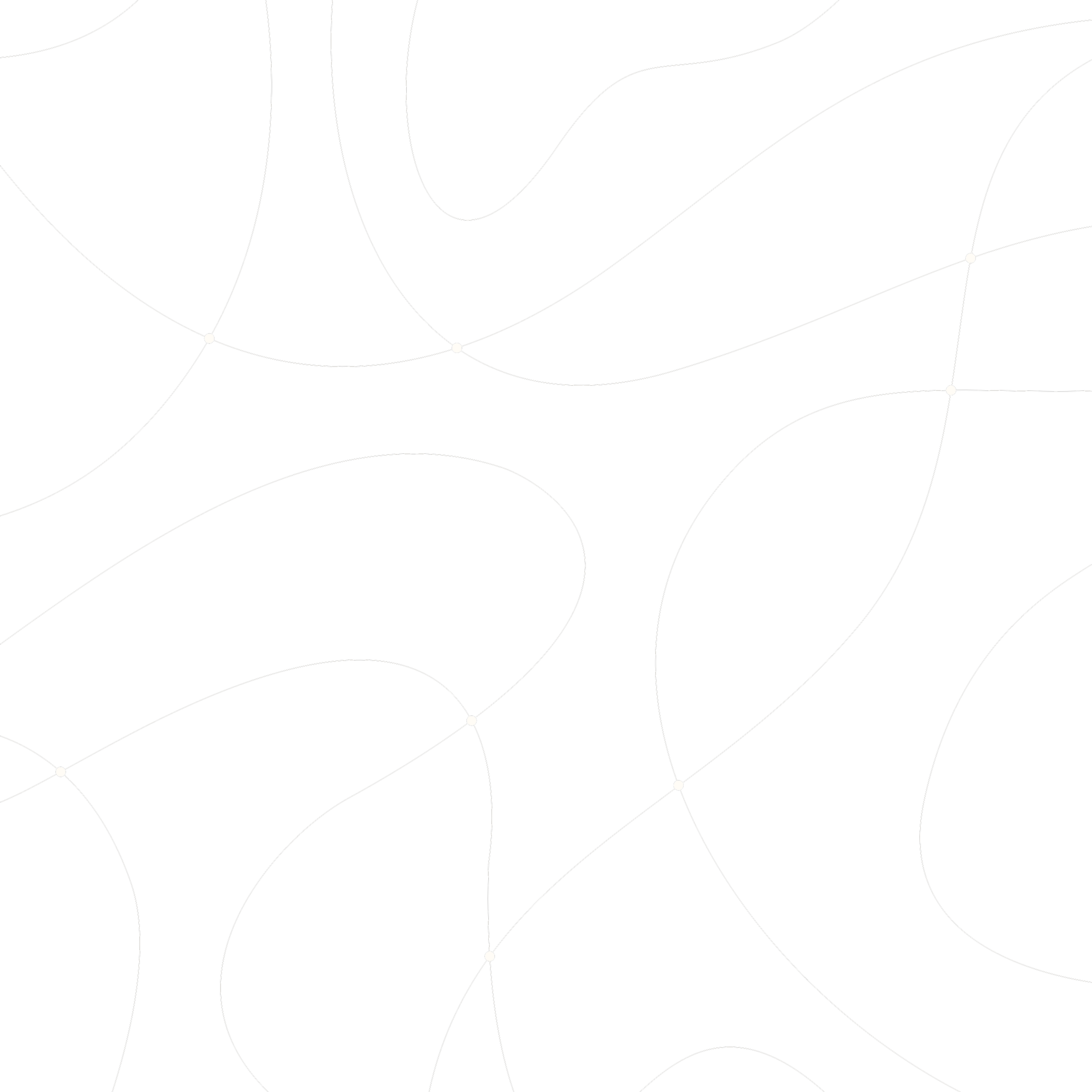 A black background with white outlined curves and dots connected by lines, resembling a network or constellation map.