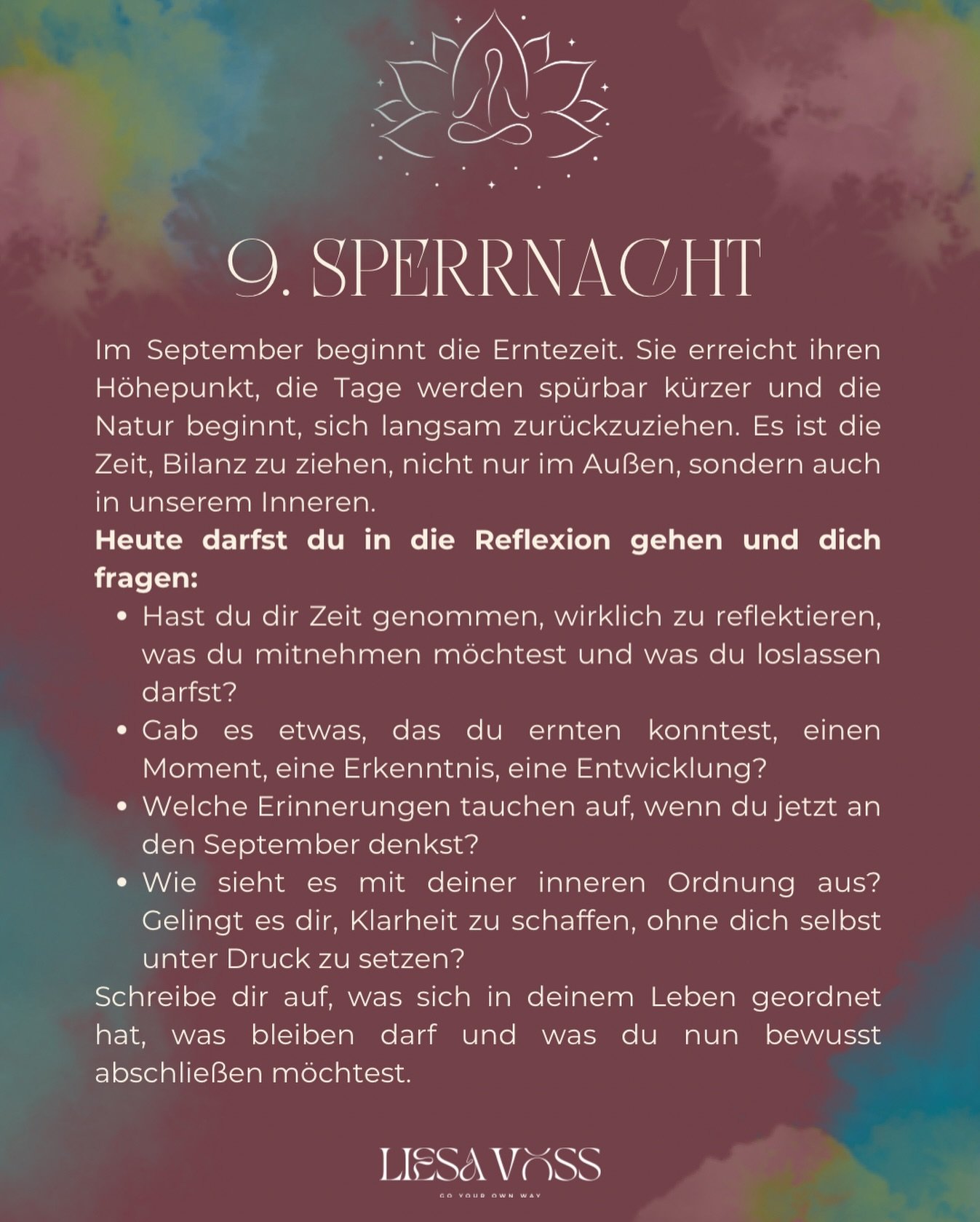 Der September tr&auml;gt eine ganz eigene Energie. Er ist nicht hektisch. Er ist nicht fordernd. Er will nichts beschleunigen.

Er sortiert.
Er kl&auml;rt.
Er bringt Ordnung ganz sanft, aber ehrlich.

Die Erntezeit steht auf ihrem H&ouml;hepunkt. All