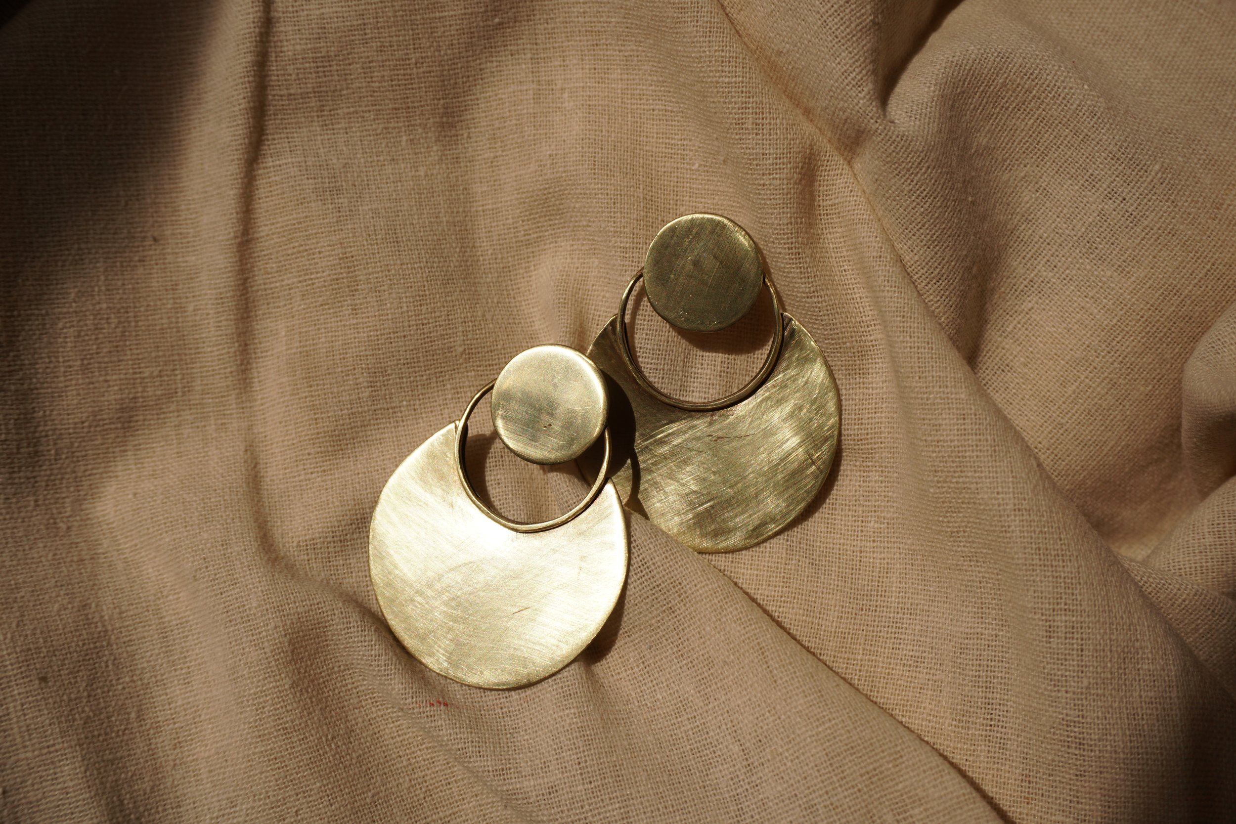 Brass Eclipse Earrings