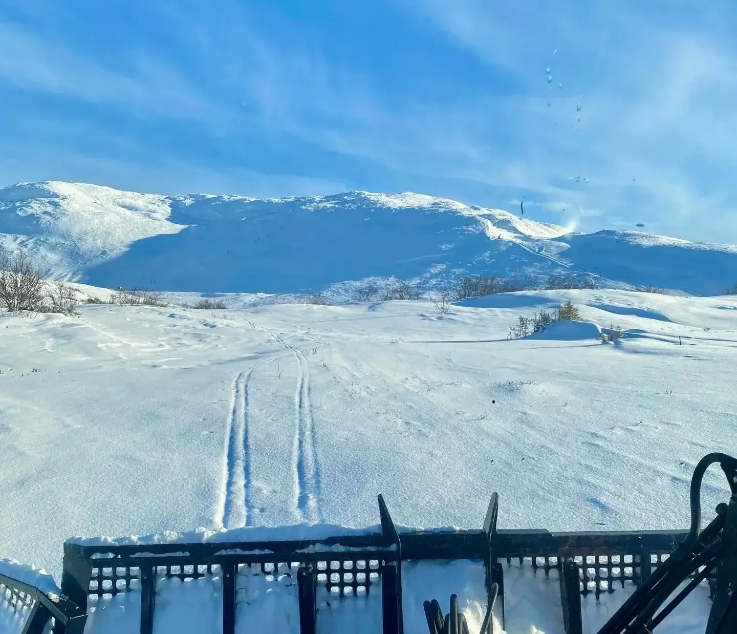 Bild från pistmaskin i Huså, Gruvbacken