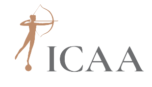 Logo with a stylized archer figure aiming a bow and the acronym ICAA