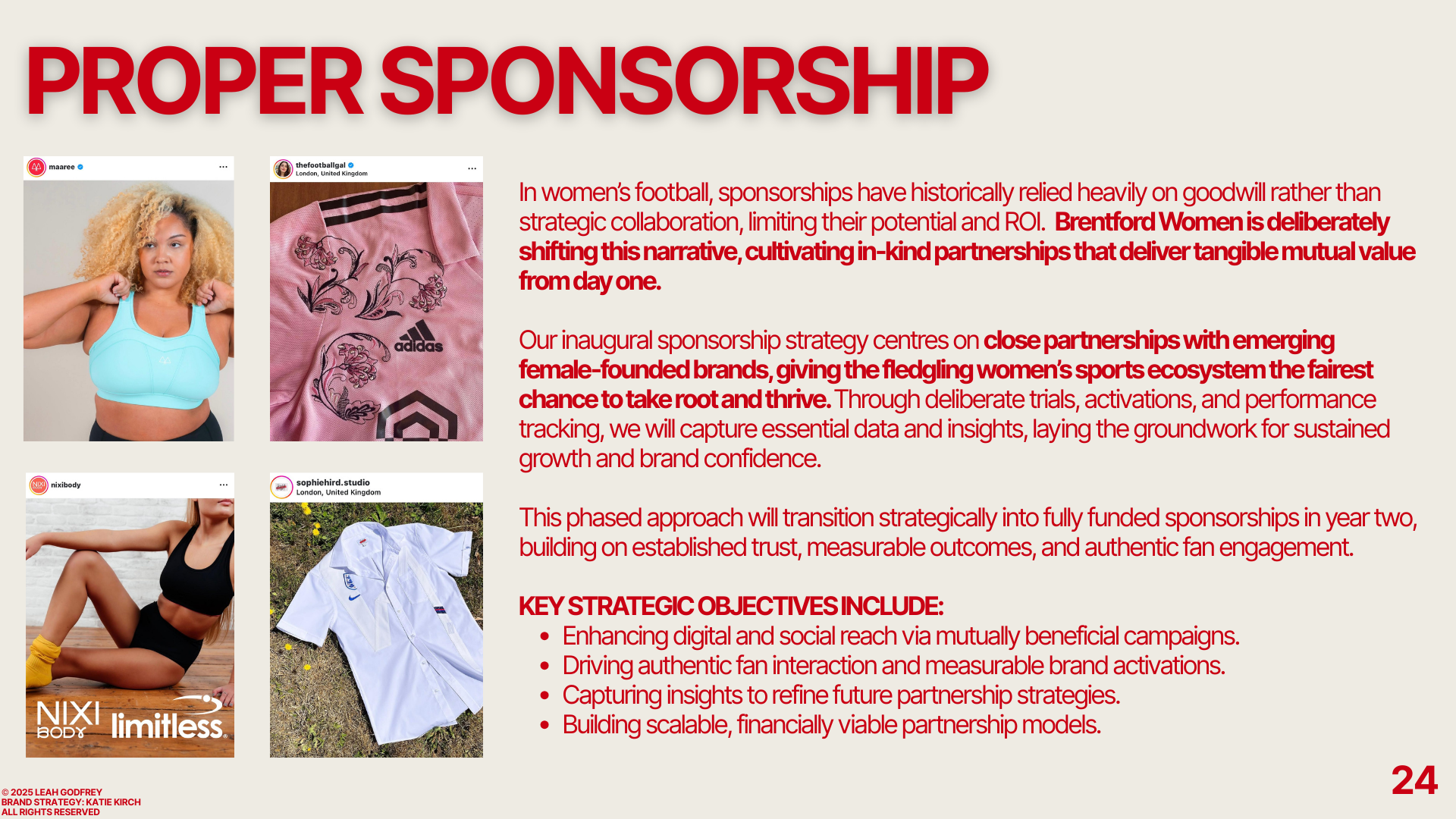 women's football sponsorship and partnership activation