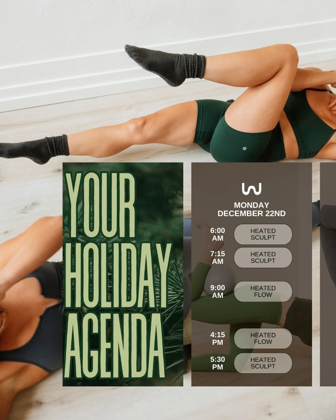 Holiday schedule updates are here 🎄✨

Modified class times and closures running December 22 through January 2. Check your bookings and move with us through the season. 🤍