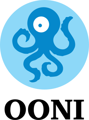 Blue smiling octopus with one large eye inside a light blue circle