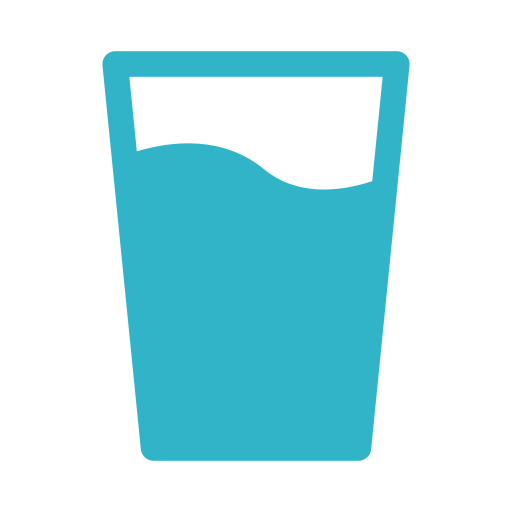 Icon of a glass of water with a small wave on top.