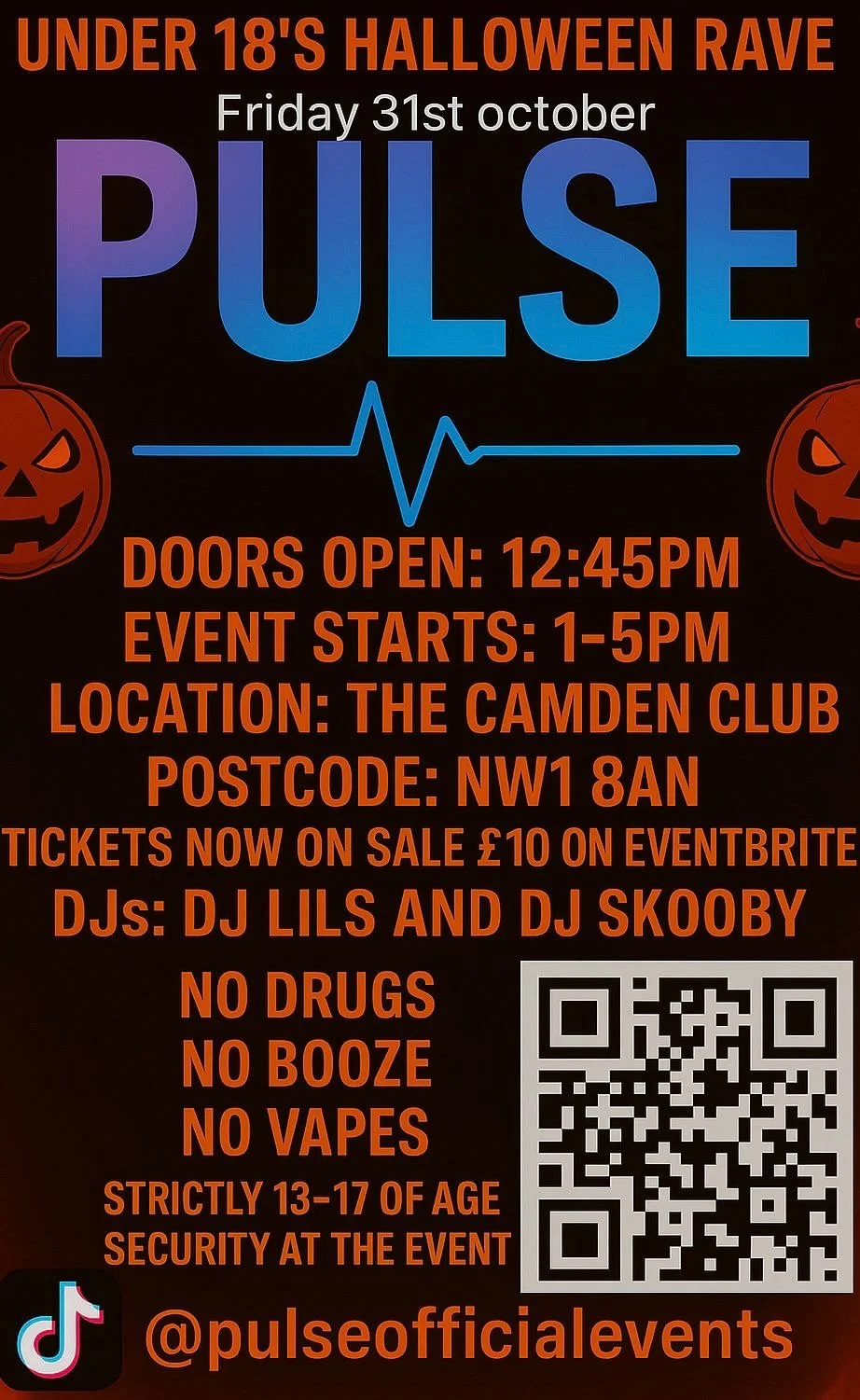 PULSE Under 18’s Halloween Rave
