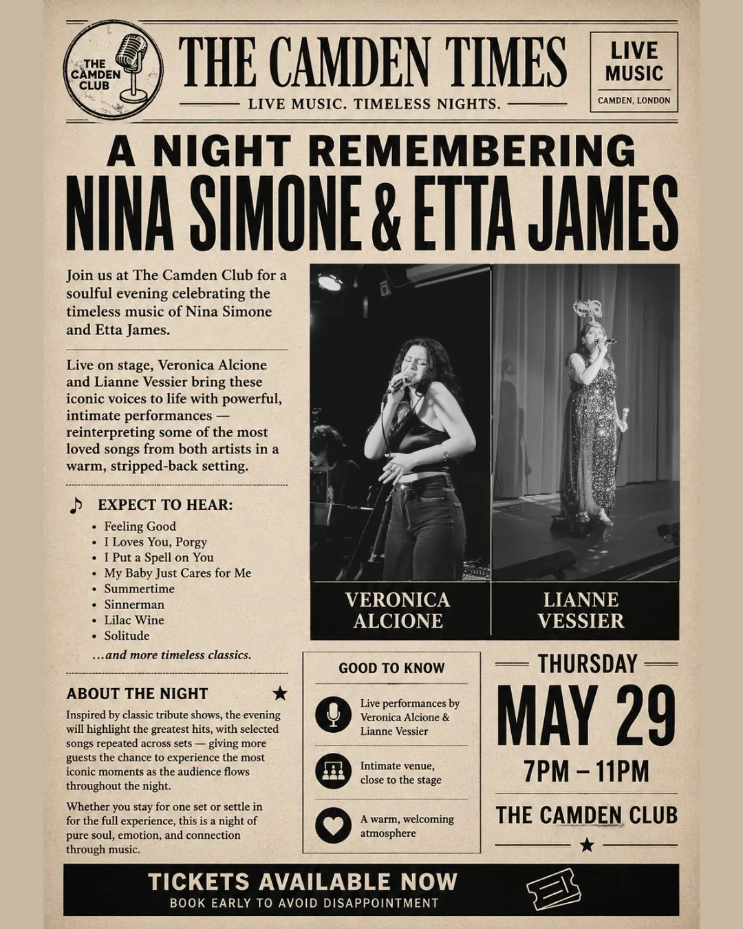 A night remembering Nina Simone and Etta James