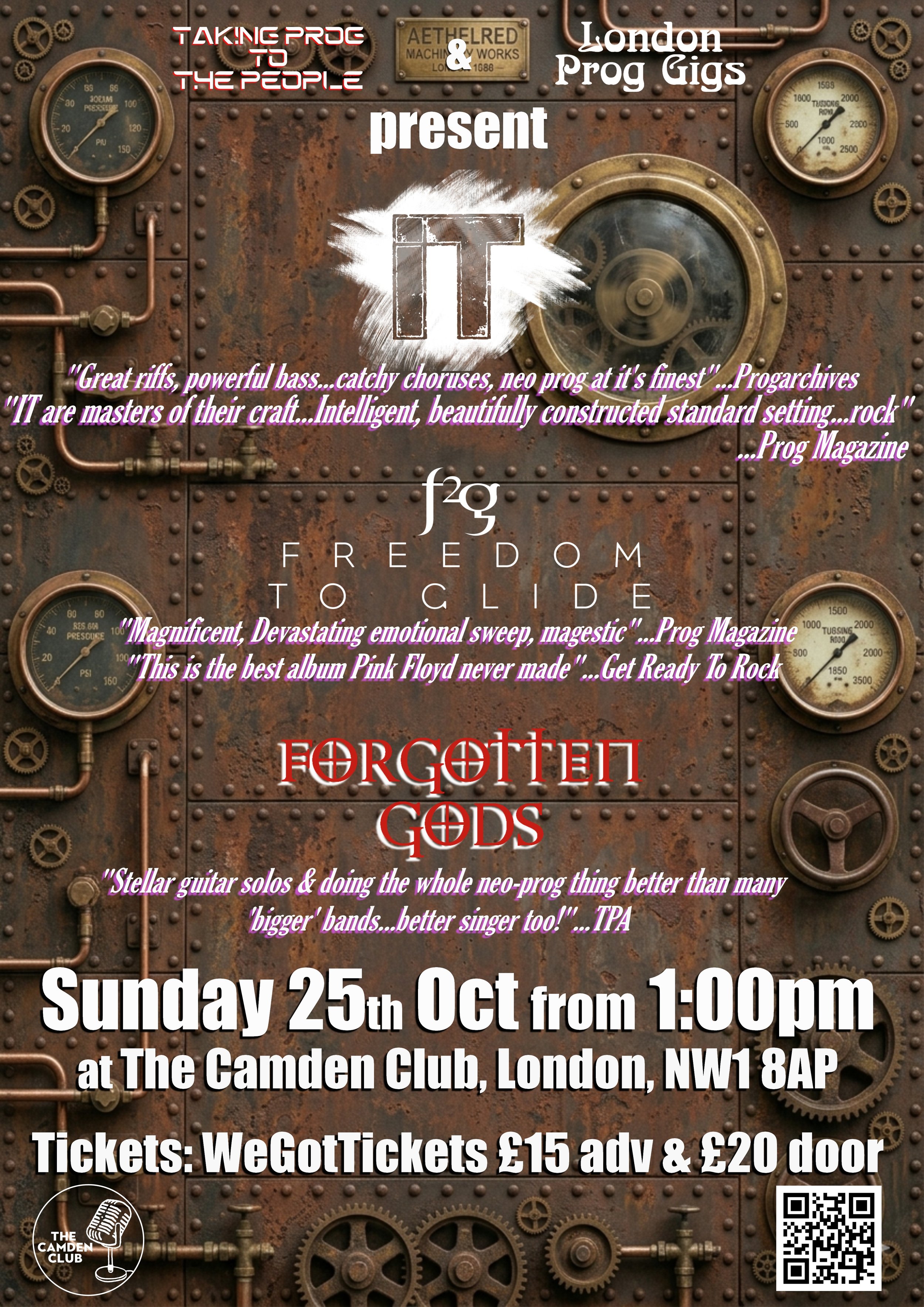 IT + FREEDOM TO GLIDE + FORGOTTEN GODS TAKING PROG TO THE PEOPLE TOUR
