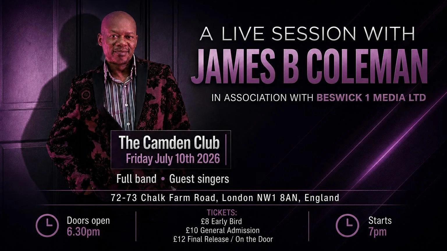 JAMES B. COLEMAN – LIVE AT THE CAMDEN CLUB
