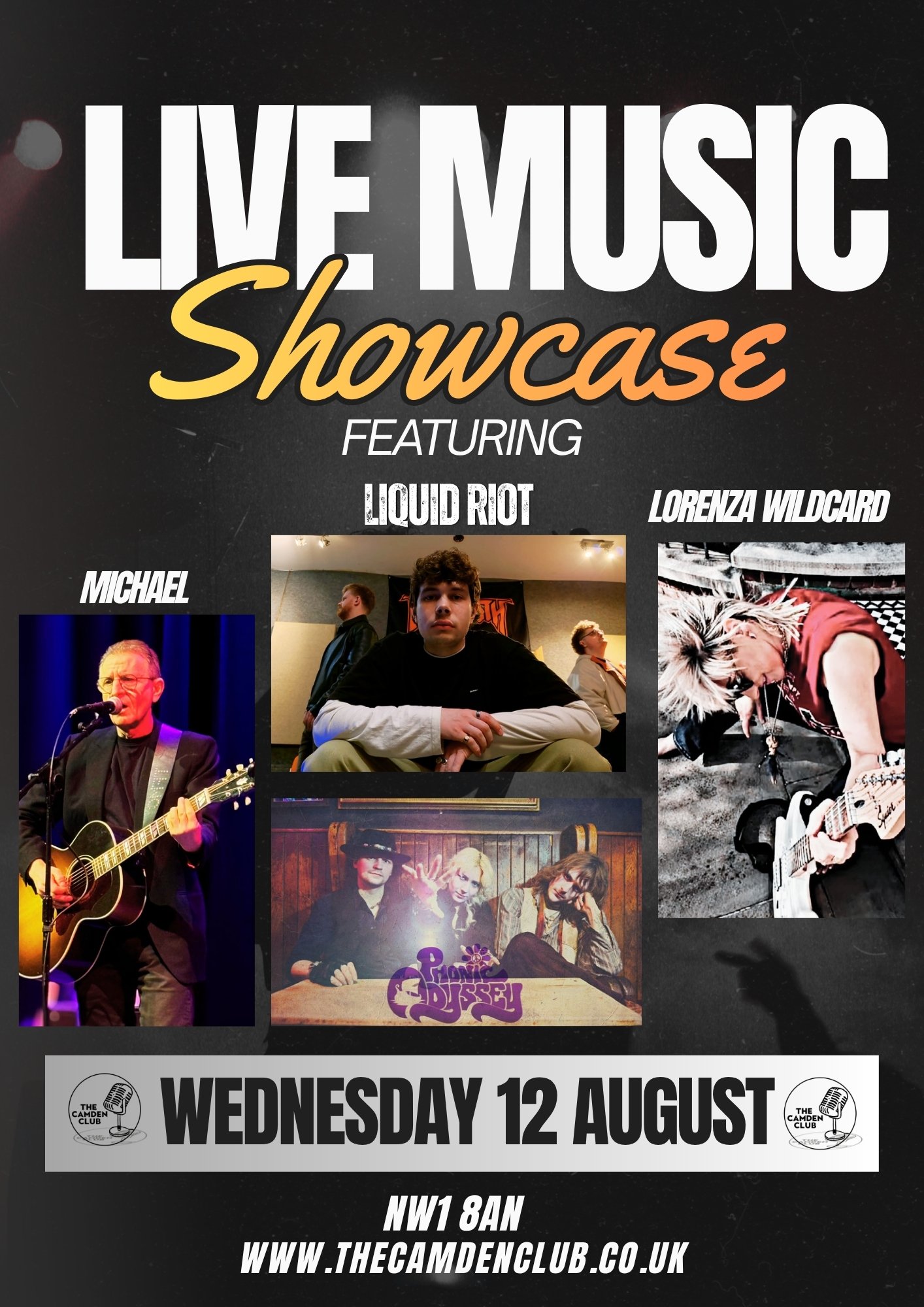 Live Music Showcase: Bullmaera's • Hammer • Phonic Odyssey • Lorenza Wildcard