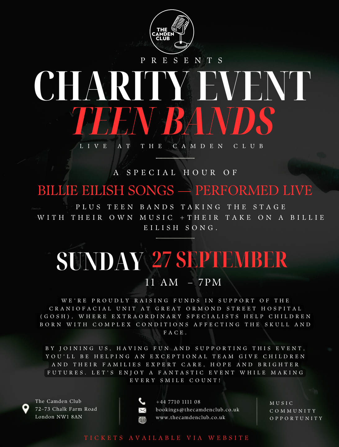 Charity Event: Teen Bands Live at The Camden Club