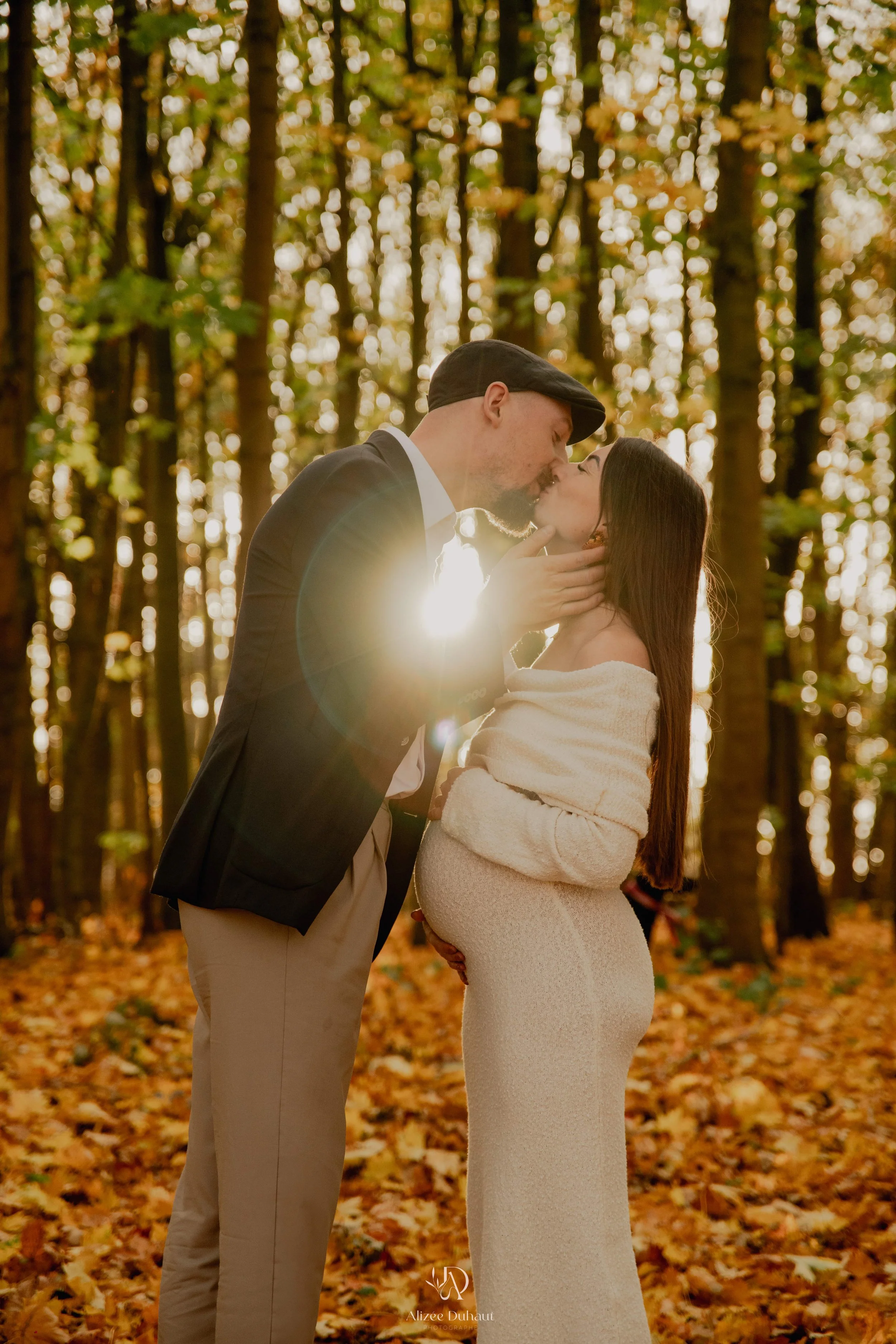 Séance grossesse Lens coucher de soleil